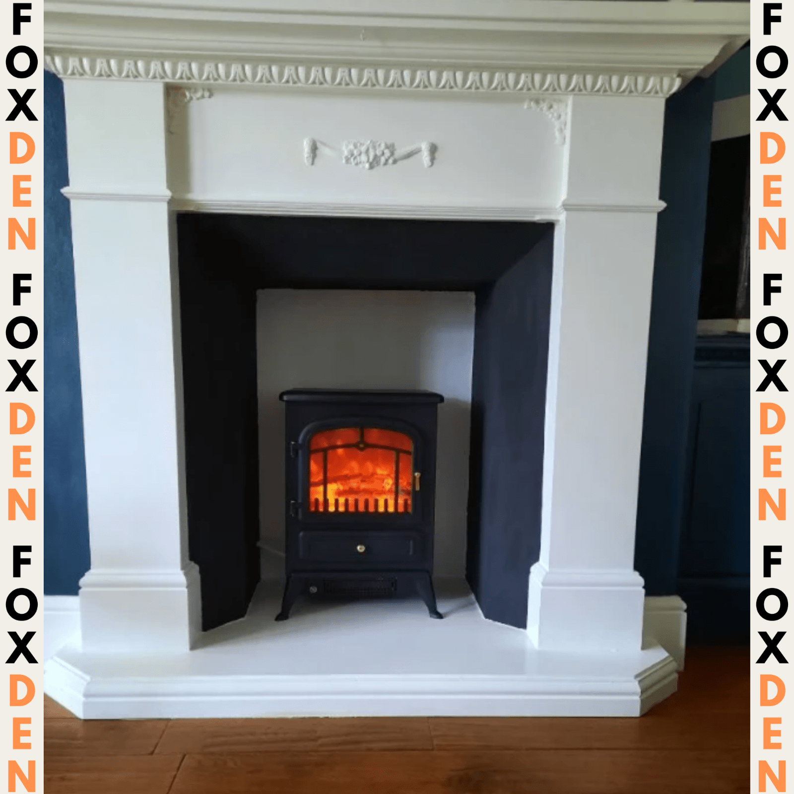 Vintage Freestanding Electric Fireplace Stove Heater Log Burning Flame Effect - Home and Garden Furniture Shop - rustic - furniture