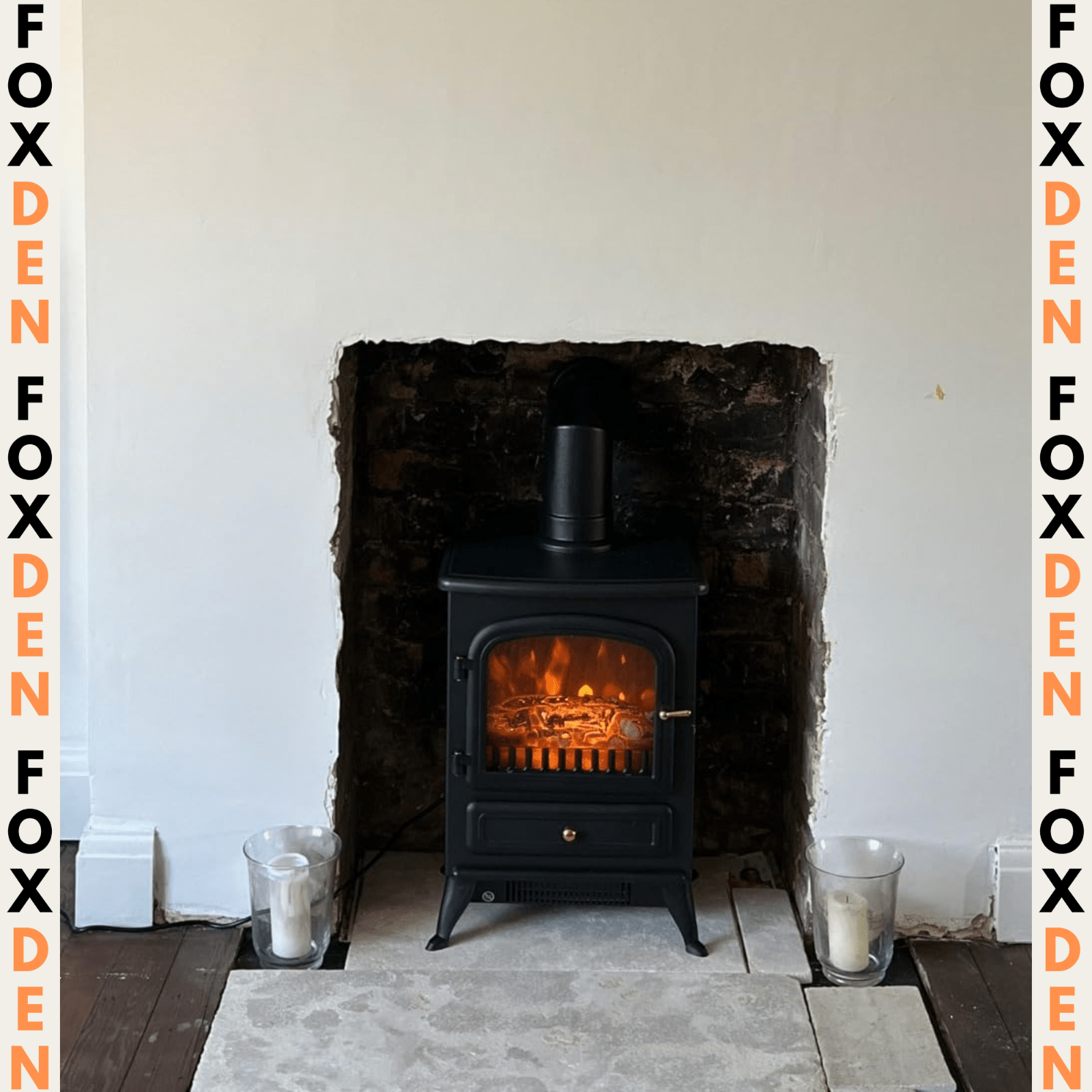 Vintage Freestanding Electric Fireplace Stove Heater Log Burning Flame Effect - Home and Garden Furniture Shop - rustic - furniture