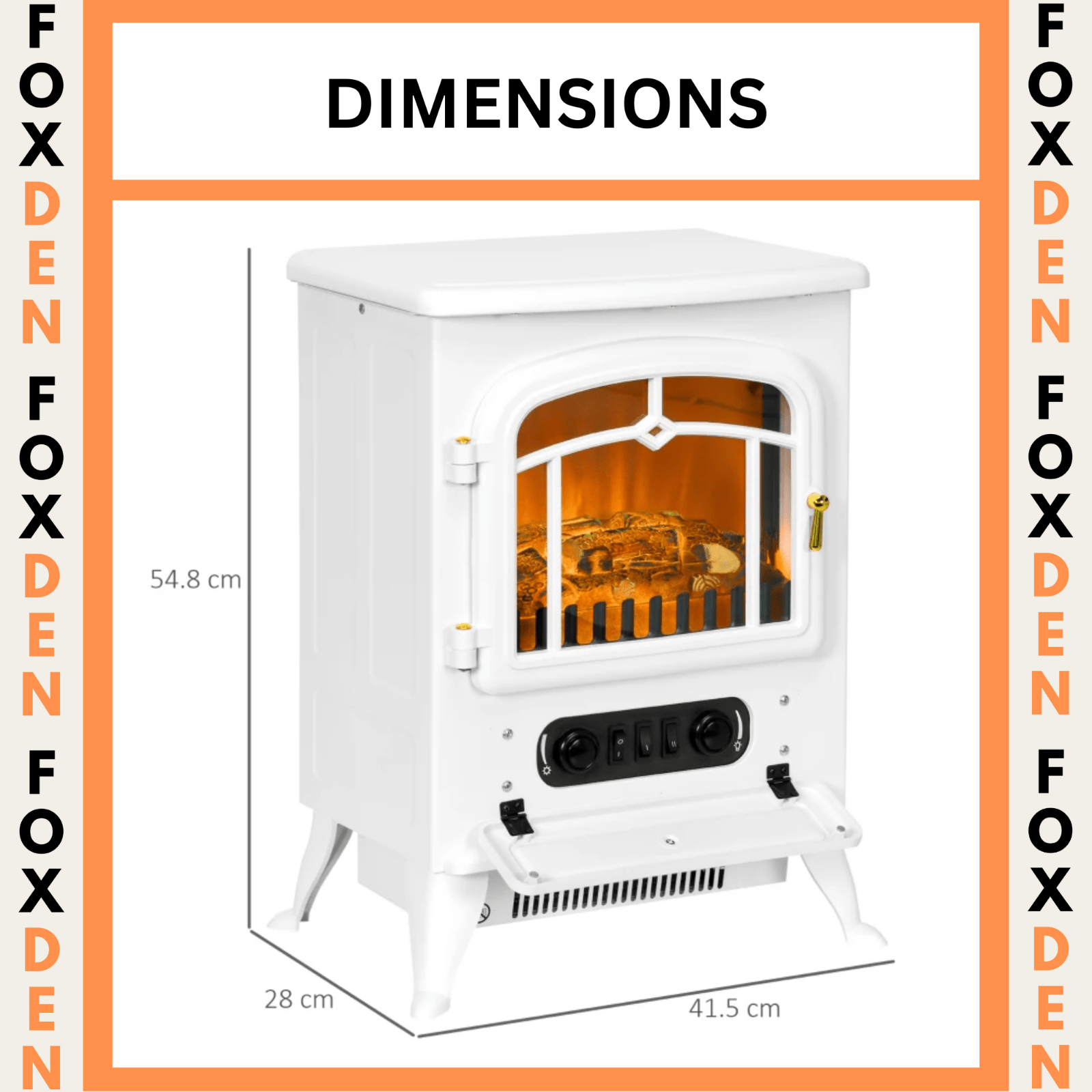 Vintage Freestanding Electric Fireplace Stove Heater Log Burning Flame Effect - Home and Garden Furniture Shop - rustic - furniture