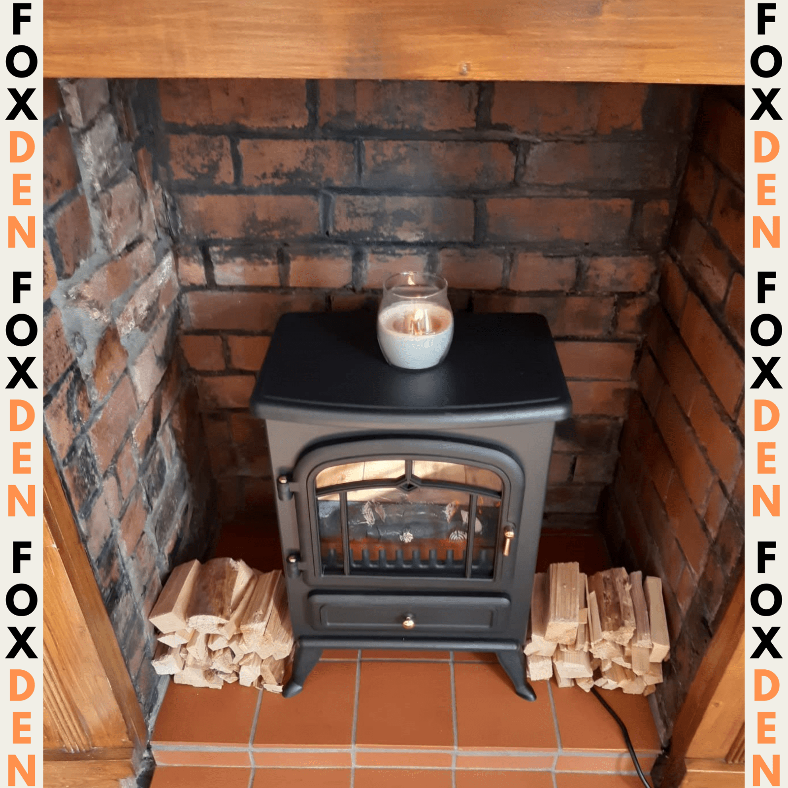 Vintage Freestanding Electric Fireplace Stove Heater Log Burning Flame Effect - Home and Garden Furniture Shop - rustic - furniture