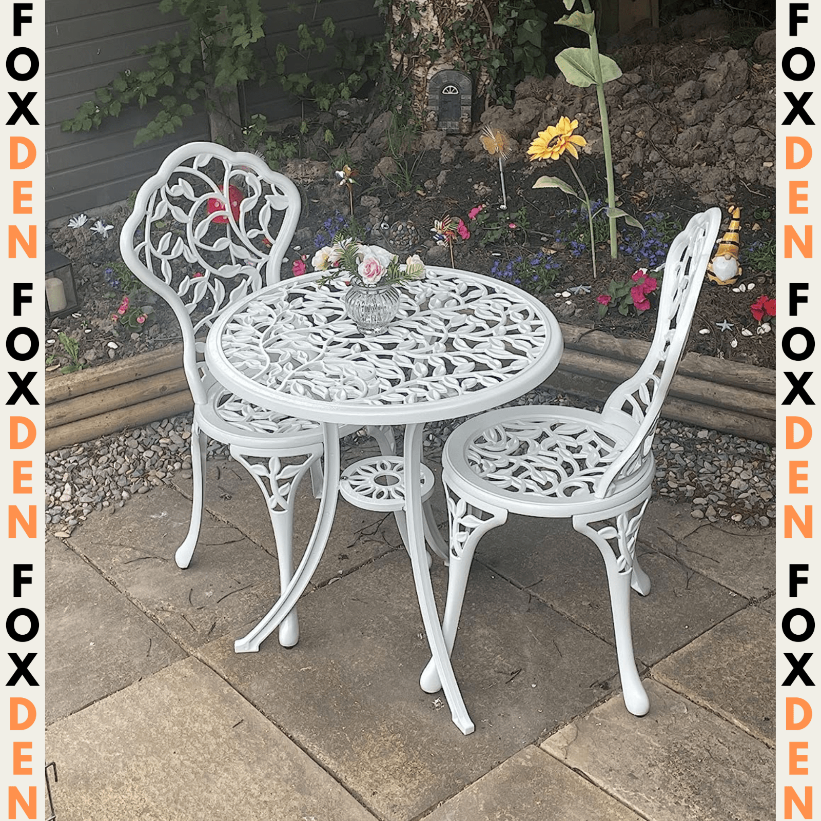 Vintage Garden Bistro Set Cast Aluminium Furniture Outdoor Patio 2 Chairs Table - Home and Garden Furniture Shop - rustic - furniture