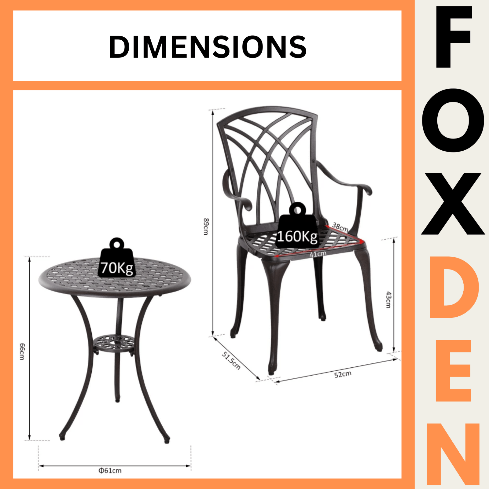 Vintage Garden Bistro Set Cast Aluminium Furniture Outdoor Patio 2 Chairs Table - Home and Garden Furniture Shop - rustic - furniture