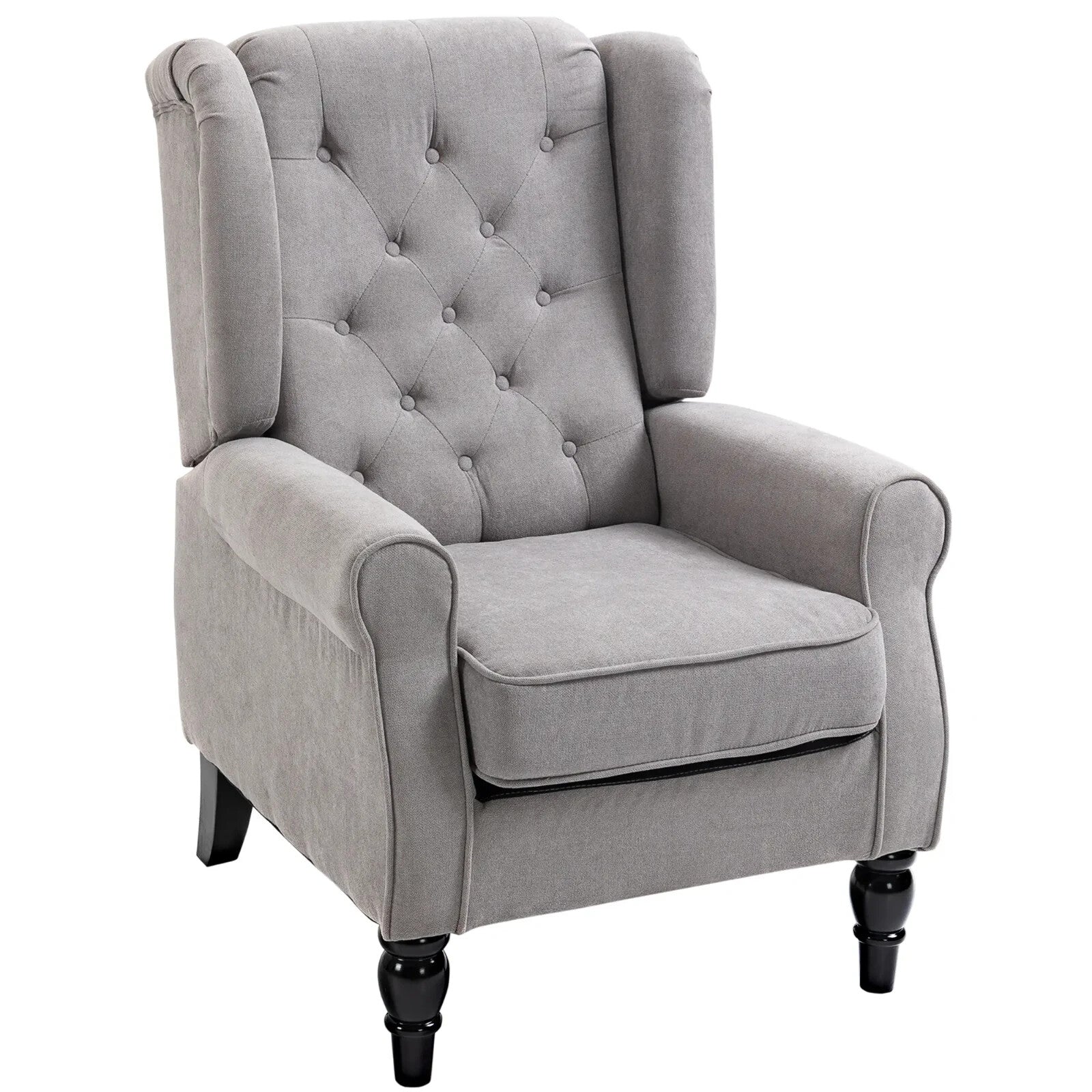 Vintage Grey Wingback Armchair Sofa High Wing Back Accent Seat Retro Comfy Chair - Home and Garden Furniture Shop - rustic - furniture