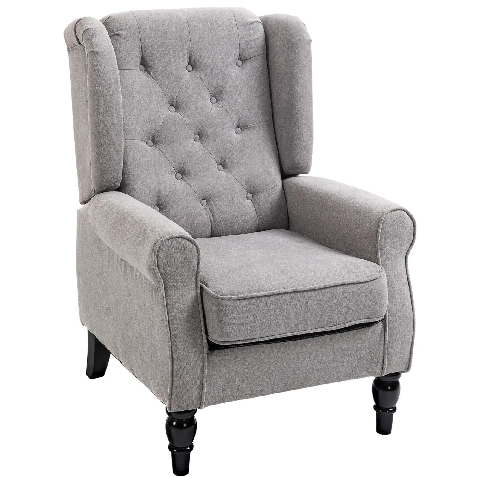 Vintage Grey Wingback Armchair Sofa High Wing Back Accent Seat Retro Comfy Chair - Home and Garden Furniture Shop - rustic - furniture