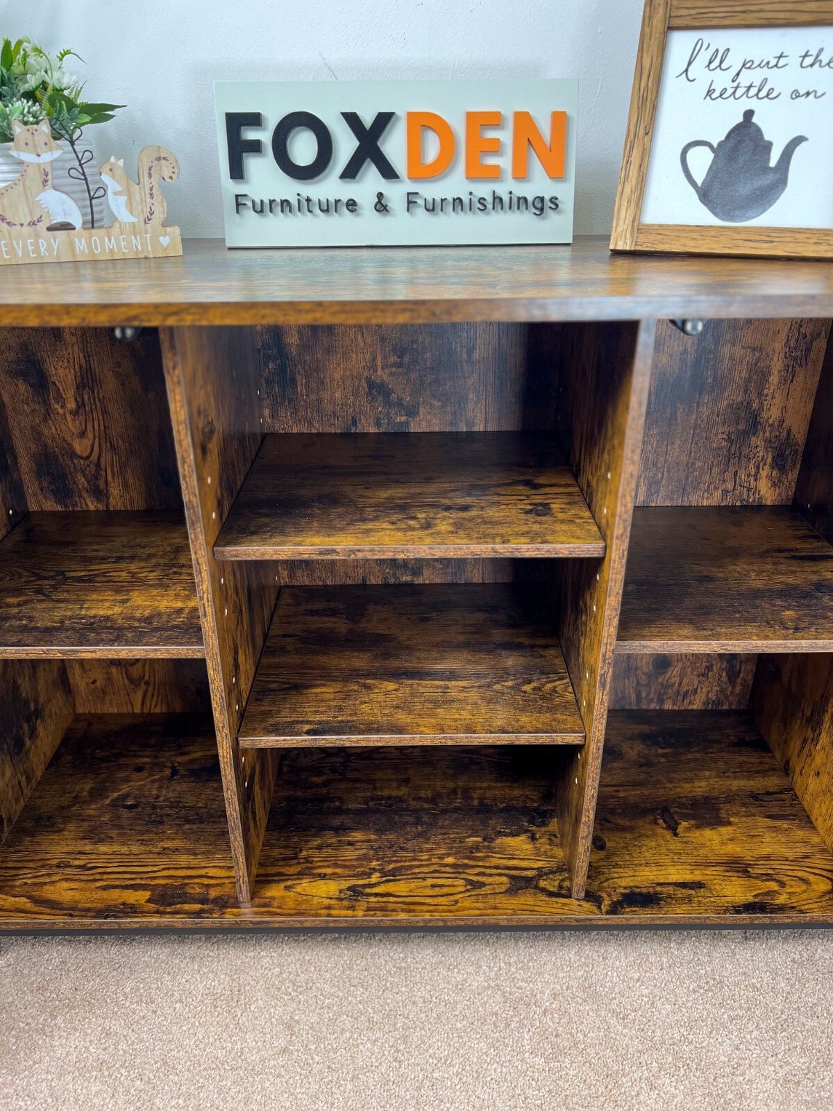 Vintage Industrial Sideboard Cabinet Farmhouse Barn Doors Cupboard Storage Shelf - Home and Garden Furniture Shop - rustic - furniture