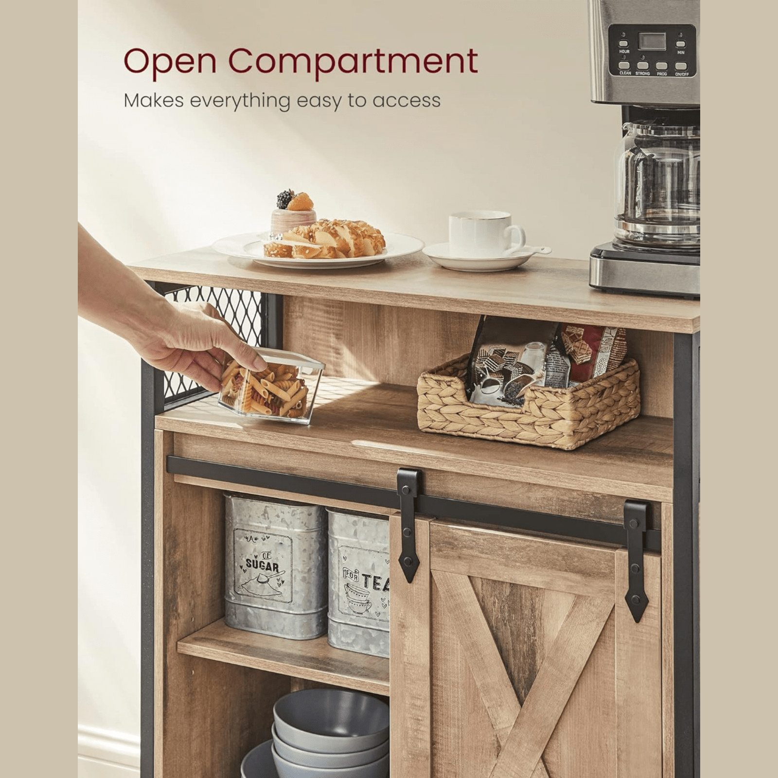 Vintage Industrial Sideboard Rustic Drinks Cabinet with Shelf Side Storage Unit - Home and Garden Furniture Shop - rustic - furniture