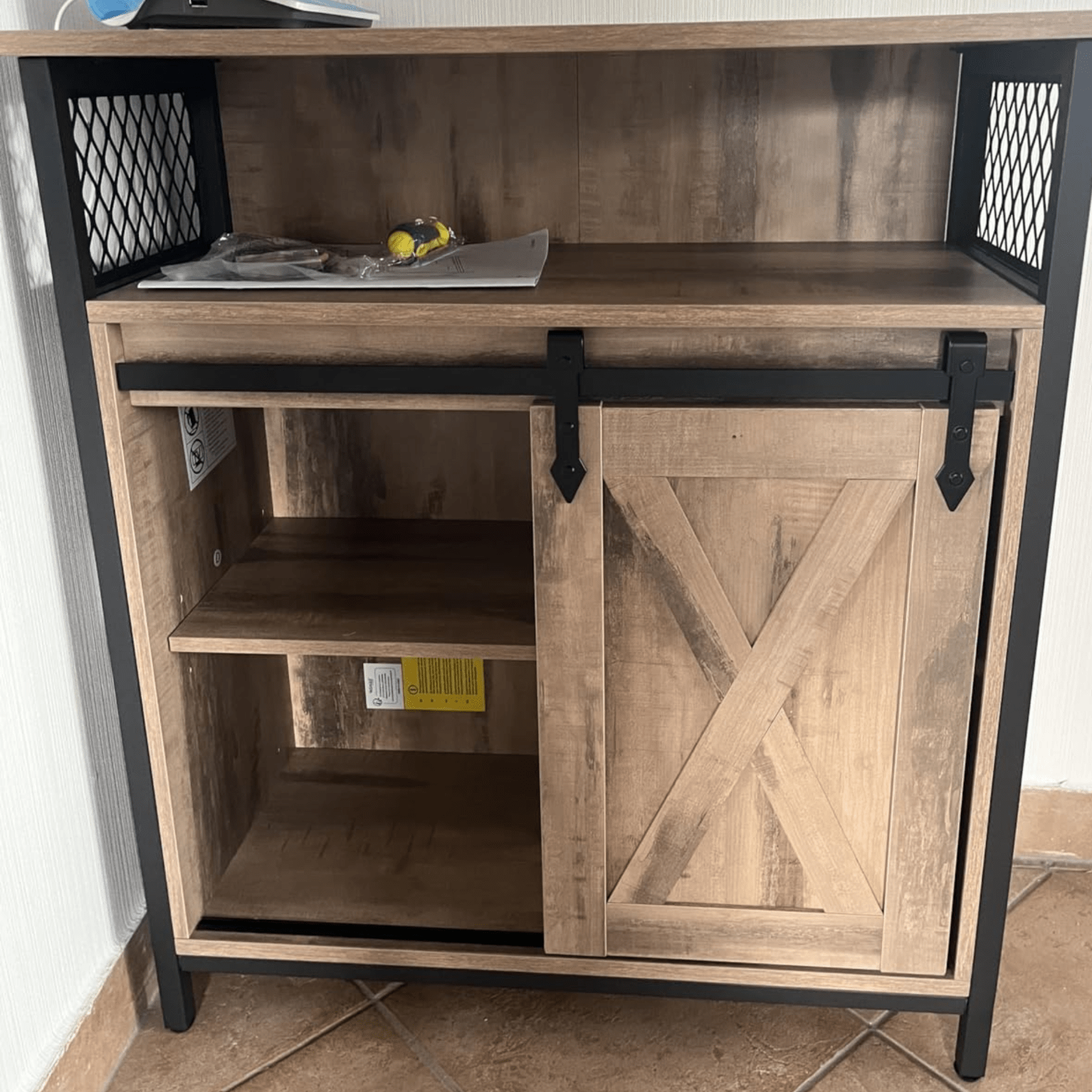 Vintage Industrial Sideboard Rustic Drinks Cabinet with Shelf Side Storage Unit - Home and Garden Furniture Shop - rustic - furniture