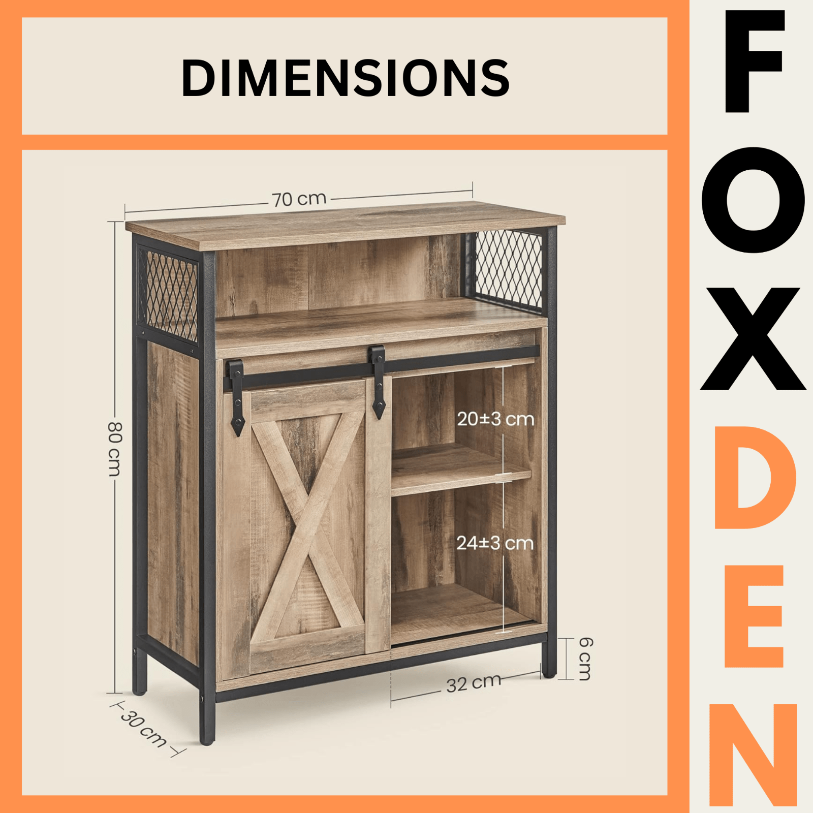 Vintage Industrial Sideboard Rustic Drinks Cabinet with Shelf Side Storage Unit - Home and Garden Furniture Shop - rustic - furniture