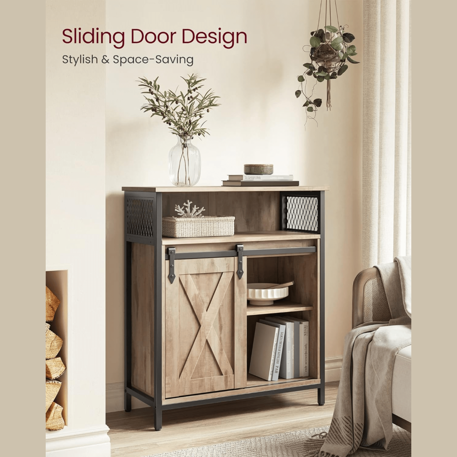 Vintage Industrial Sideboard Rustic Drinks Cabinet with Shelf Side Storage Unit - Home and Garden Furniture Shop - rustic - furniture