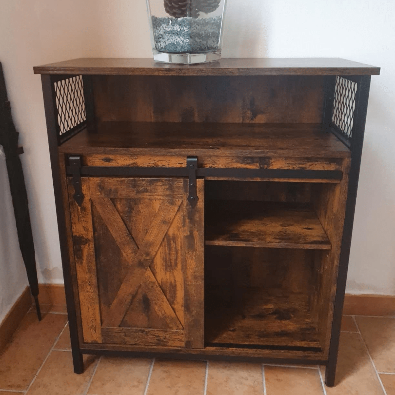 Vintage Industrial Sideboard Rustic Drinks Cabinet with Shelf Side Storage Unit - Home and Garden Furniture Shop - rustic - furniture