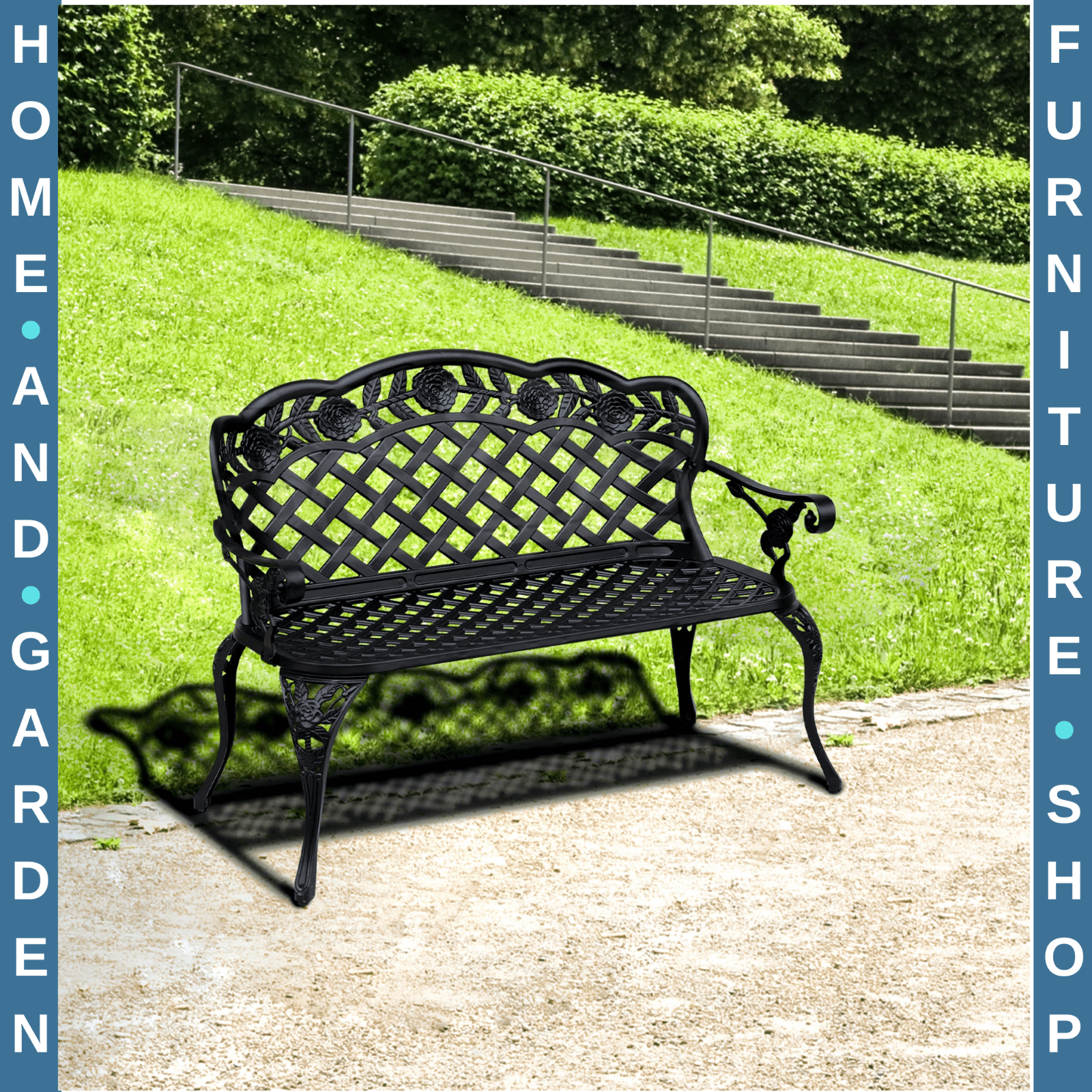 Vintage Metal Bench Cast Aluminium 2 Seater Love Seat French Garden Furniture - Home and Garden Furniture Shop - rustic - furniture