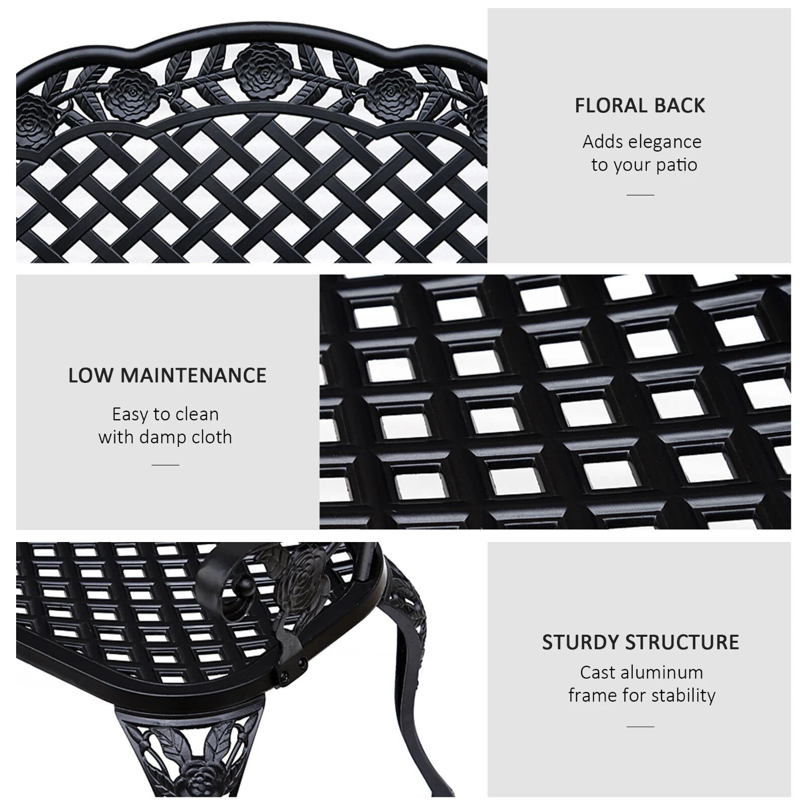 Vintage Metal Bench Cast Aluminium 2 Seater Love Seat French Garden Furniture - Home and Garden Furniture Shop - rustic - furniture