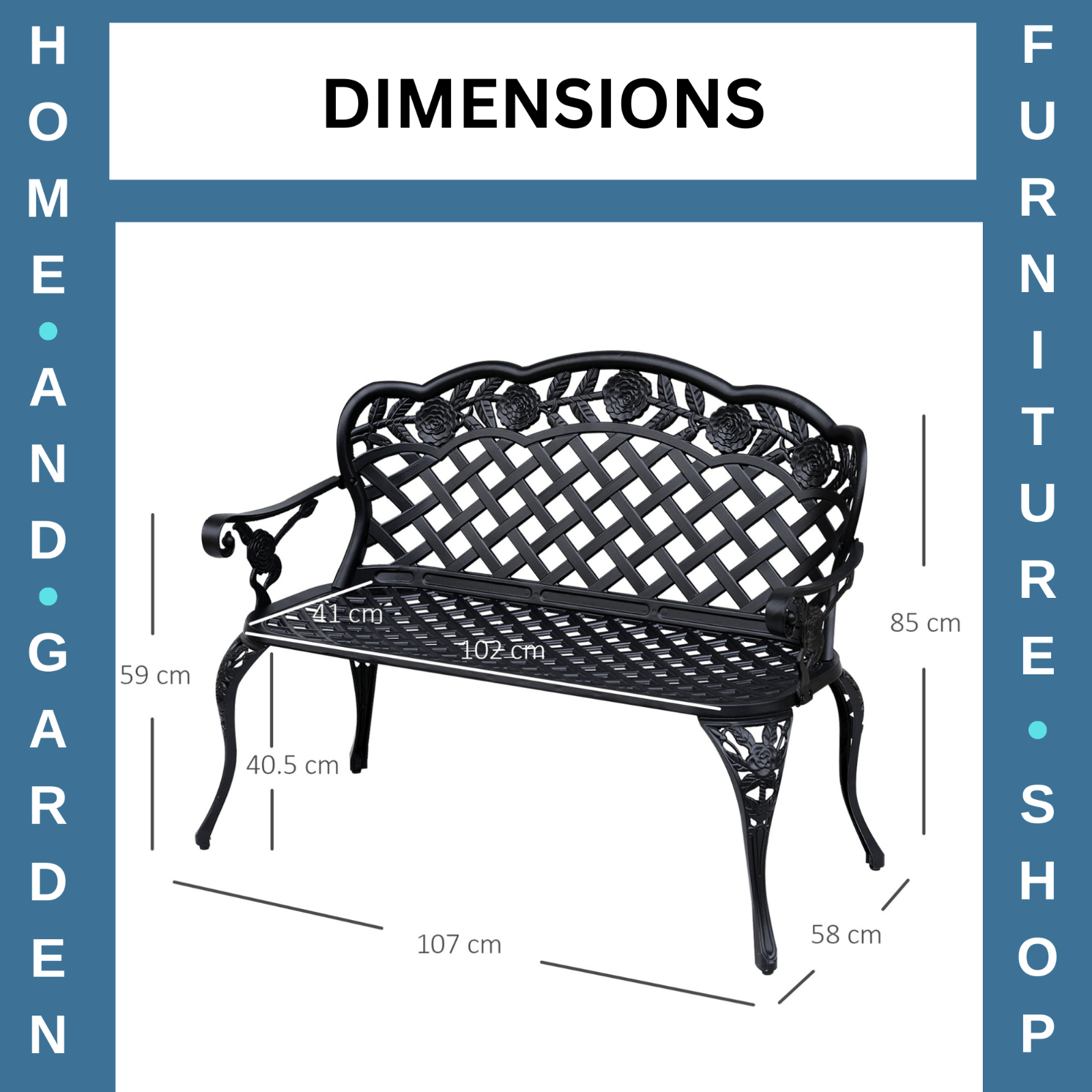 Vintage Metal Bench Cast Aluminium 2 Seater Love Seat French Garden Furniture - Home and Garden Furniture Shop - rustic - furniture