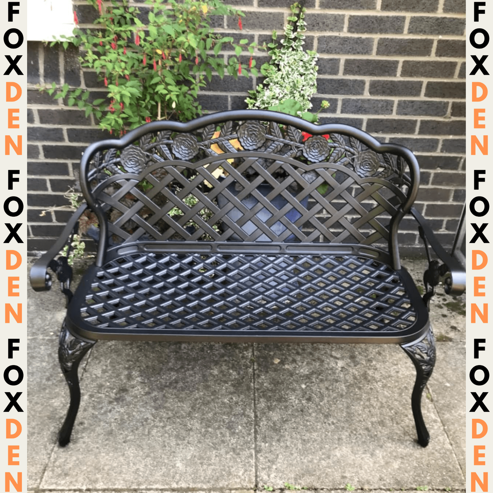 Vintage Metal Bench Cast Aluminium 2 Seater Love Seat French Garden Furniture - Home and Garden Furniture Shop - #rustic - furniture#