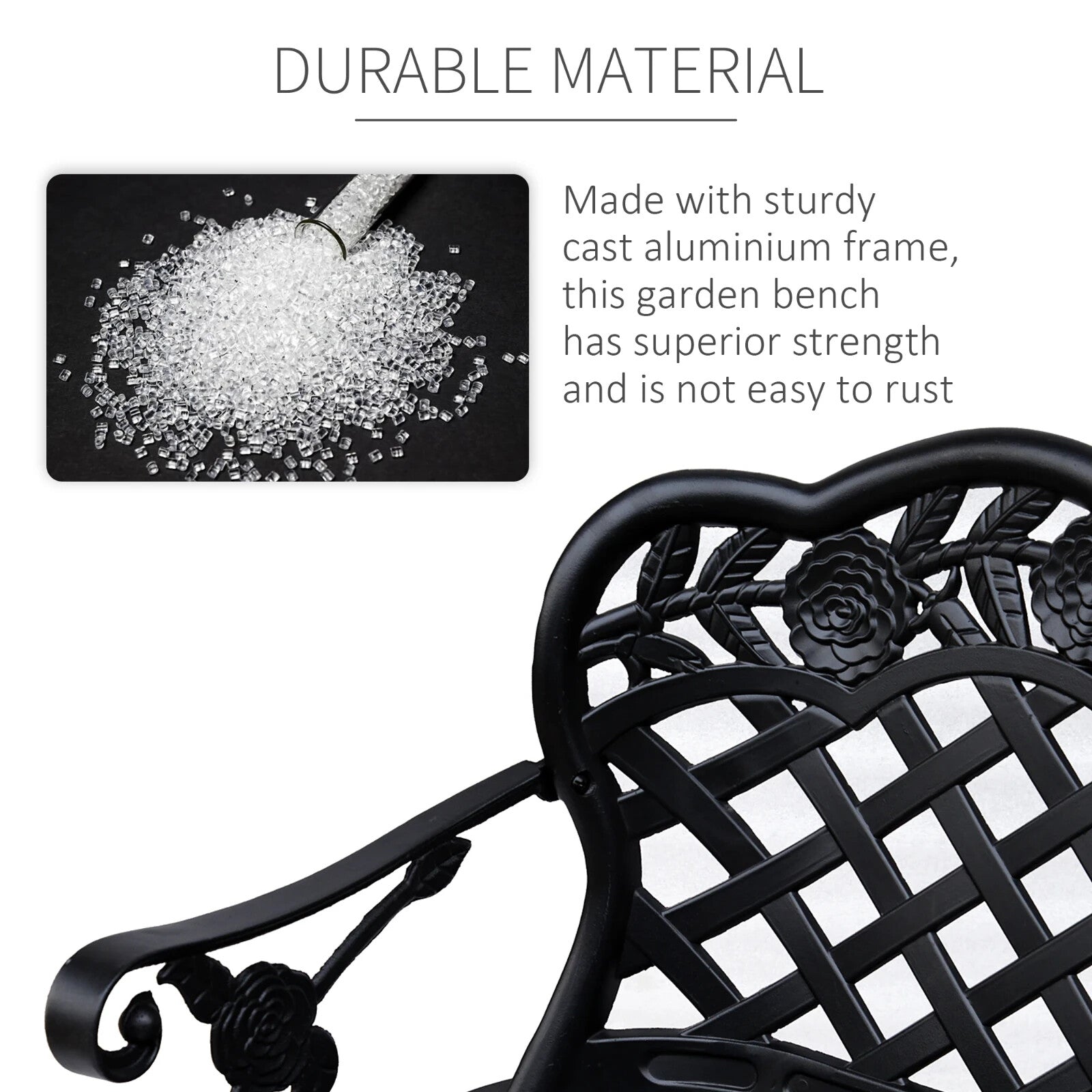 Vintage Metal Bench Cast Aluminium 2 Seater Love Seat French Garden Furniture - Home and Garden Furniture Shop - rustic - furniture