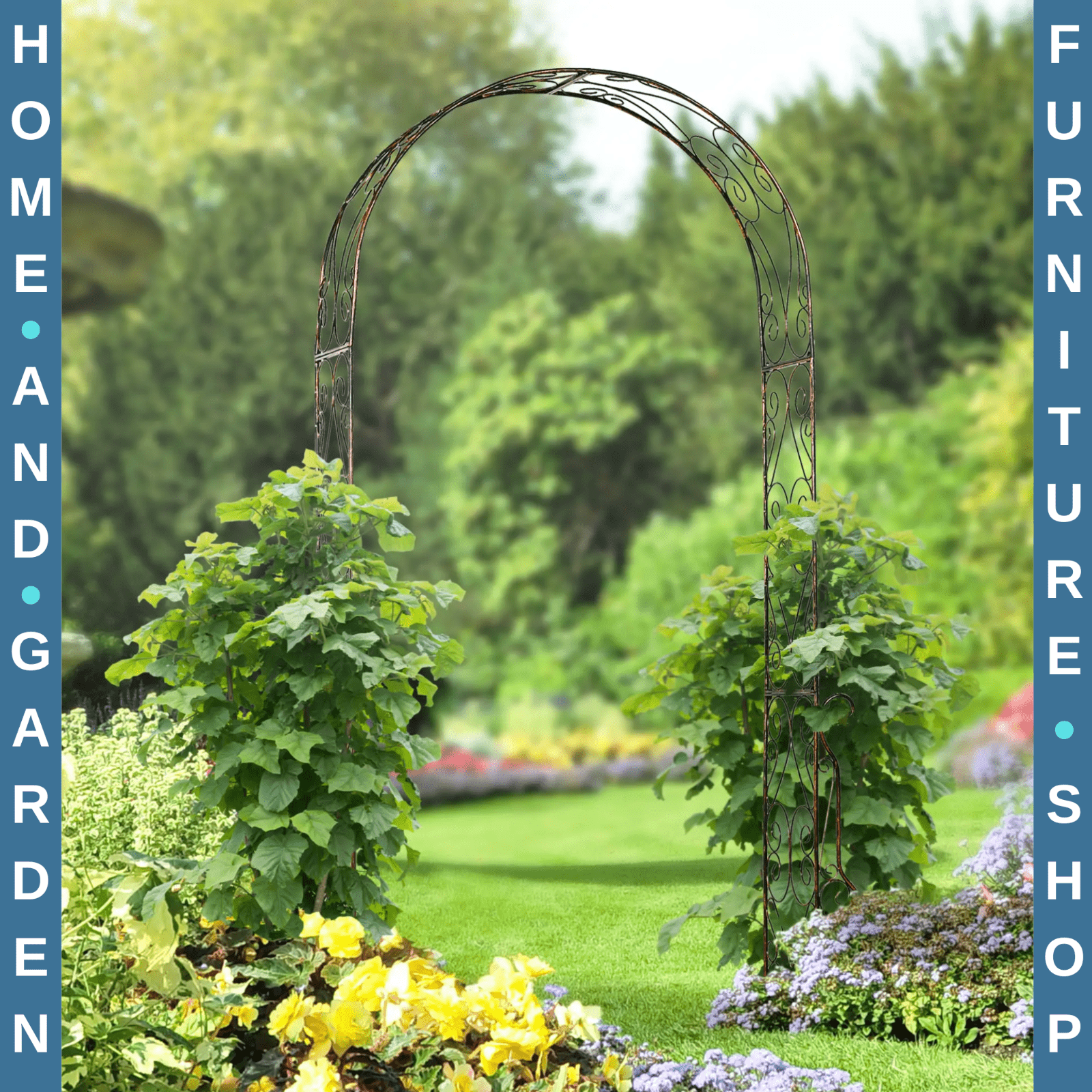 Vintage Metal Garden Arch Arbour Rose Climbing Archway Plant Wedding Decorative - Home and Garden Furniture Shop - #rustic - furniture#