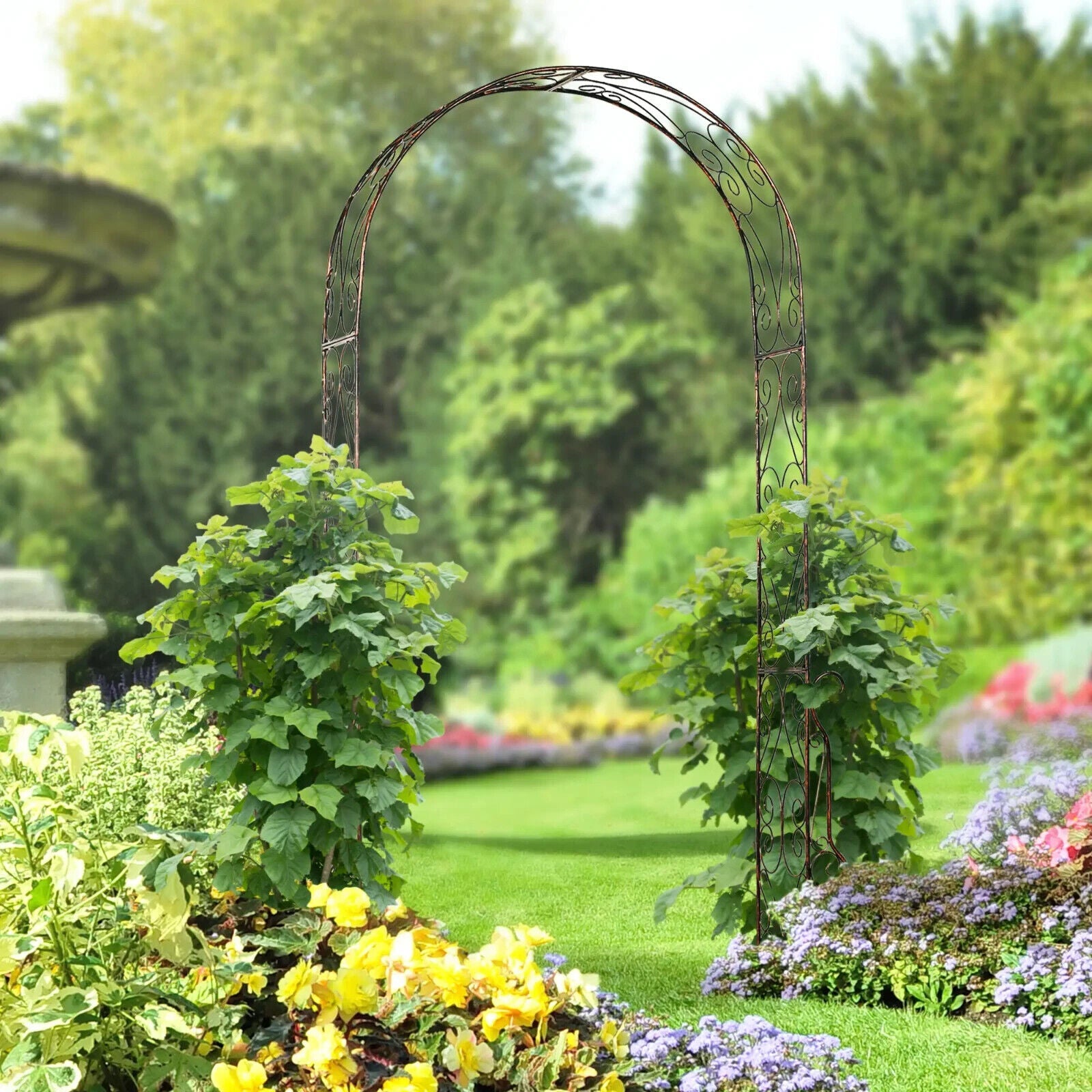 Vintage Metal Garden Arch Arbour Rose Climbing Archway Plant Wedding Decorative - Home and Garden Furniture Shop - #rustic - furniture#