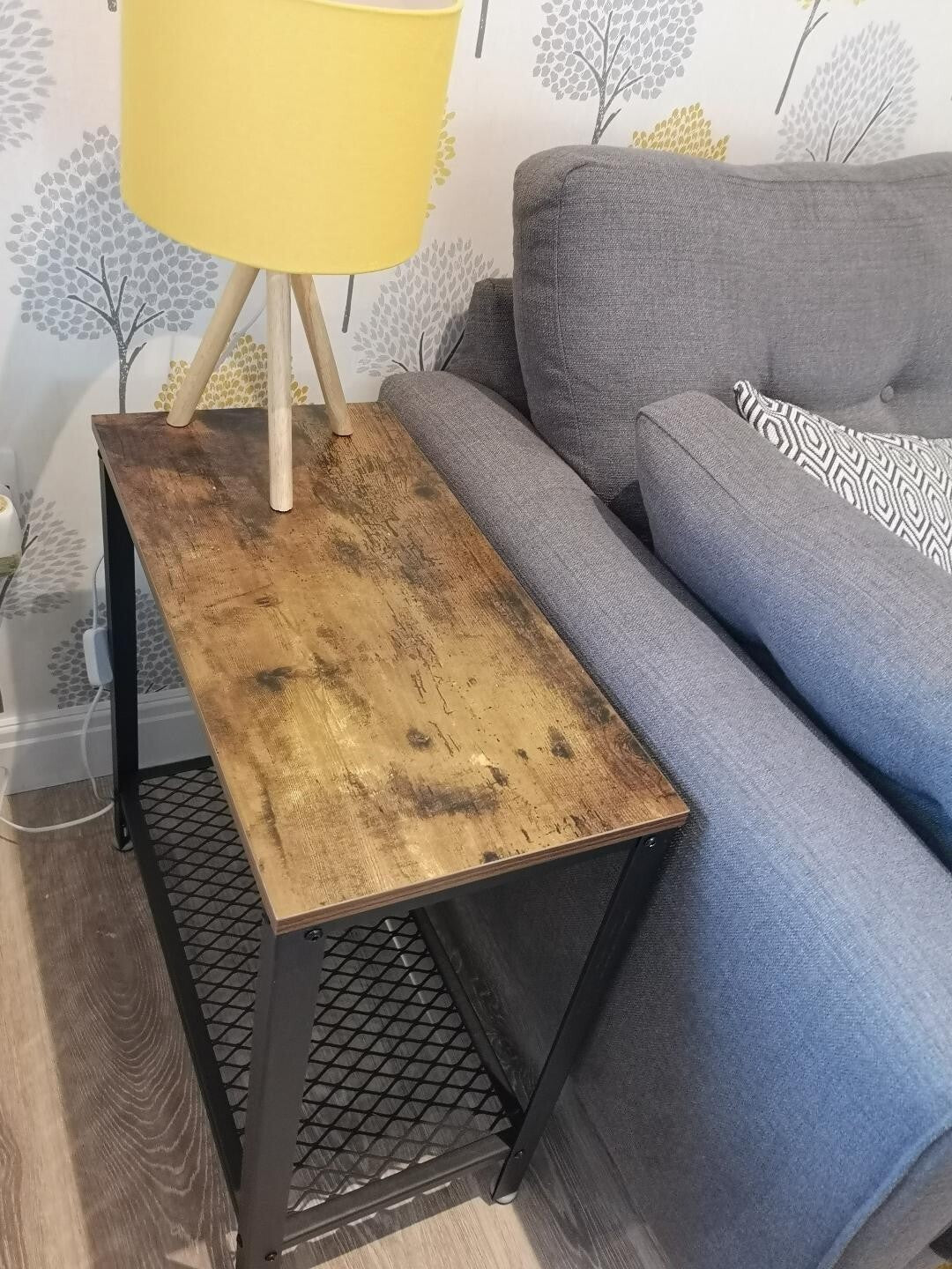 Vintage Side Table Modern Sofa Coffee Table Stand Living Room Rustic Wood Finish - Home and Garden Furniture Shop - rustic - furniture