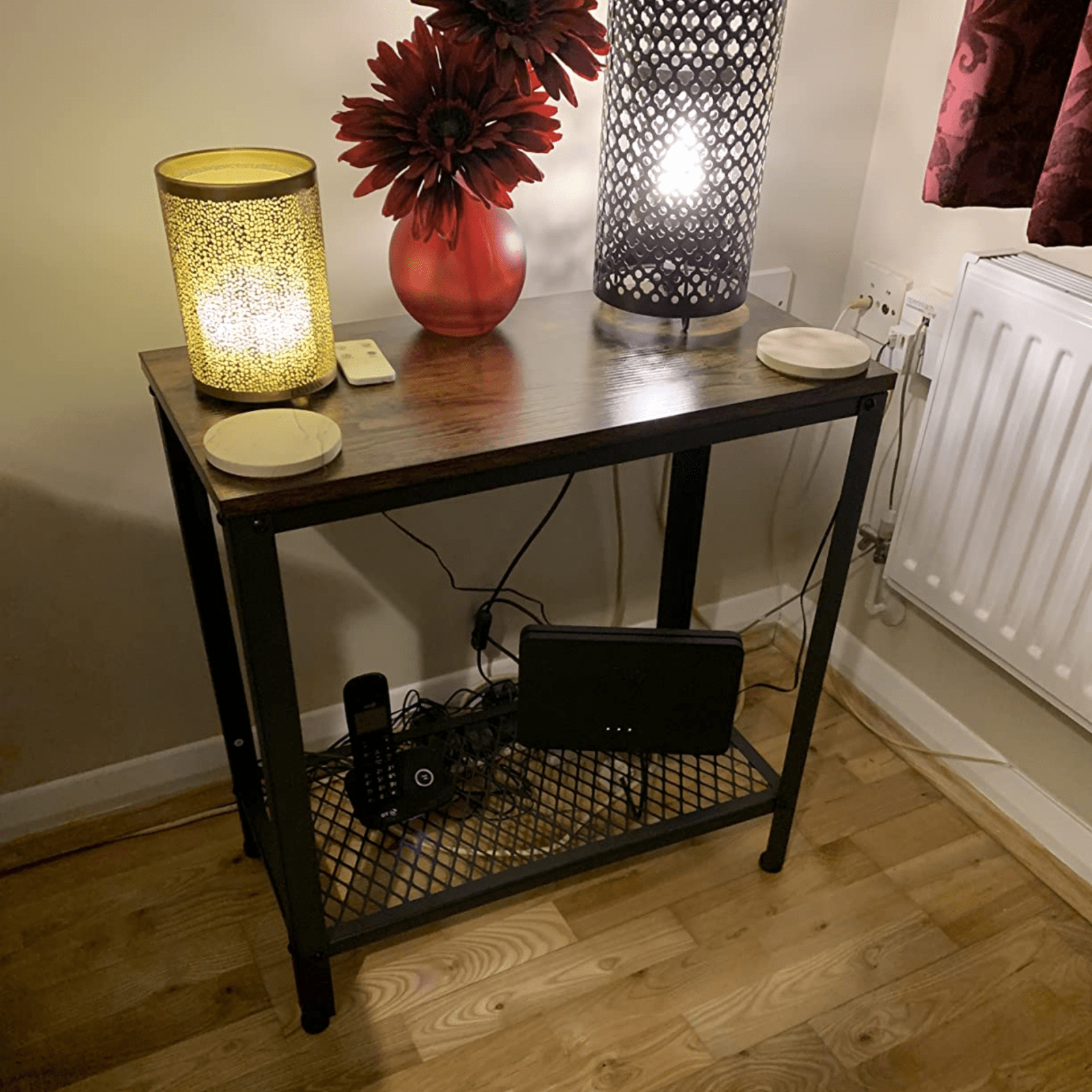 Vintage Side Table Modern Sofa Coffee Table Stand Living Room Rustic Wood Finish - Home and Garden Furniture Shop - rustic - furniture