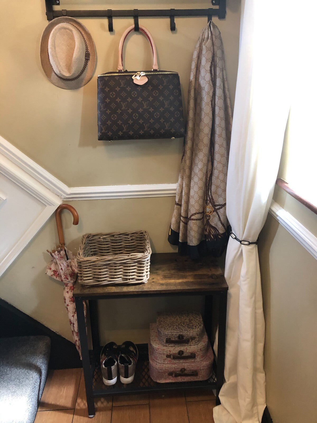 Vintage Side Table Modern Sofa Coffee Table Stand Living Room Rustic Wood Finish - Home and Garden Furniture Shop - rustic - furniture