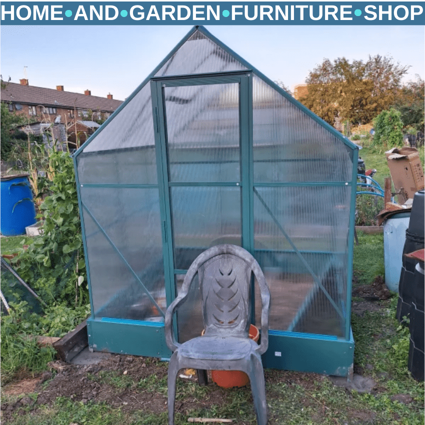 Walk In Greenhouse 6x6 FT with Foundation and Temperature Controlled Window - Home and Garden Furniture Shop - rustic - furniture
