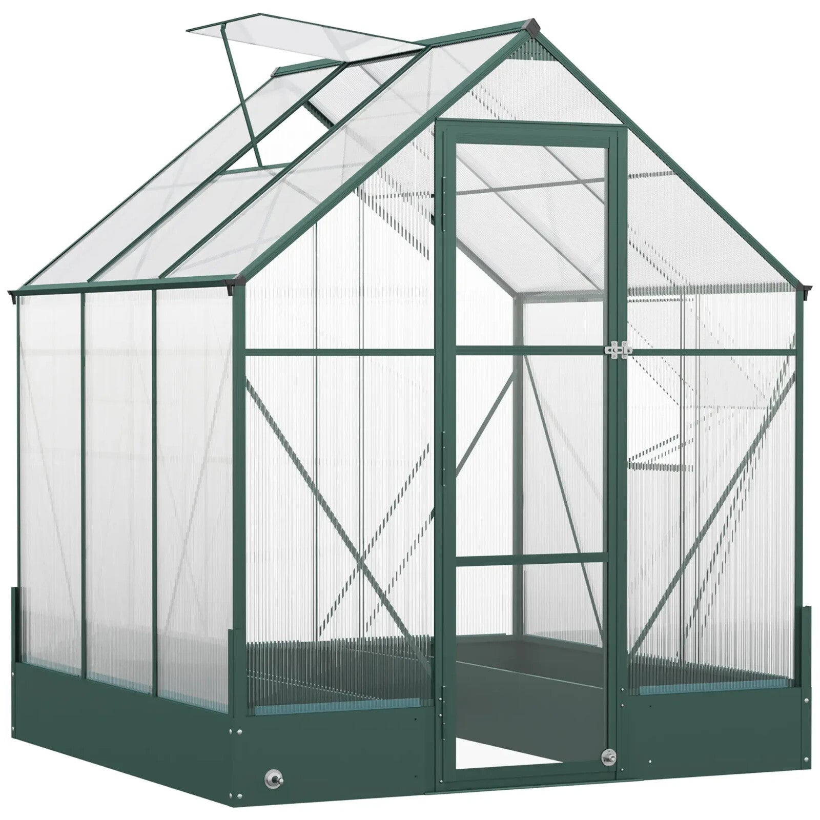 Walk In Greenhouse 6x6 FT with Foundation and Temperature Controlled Window - Home and Garden Furniture Shop - rustic - furniture