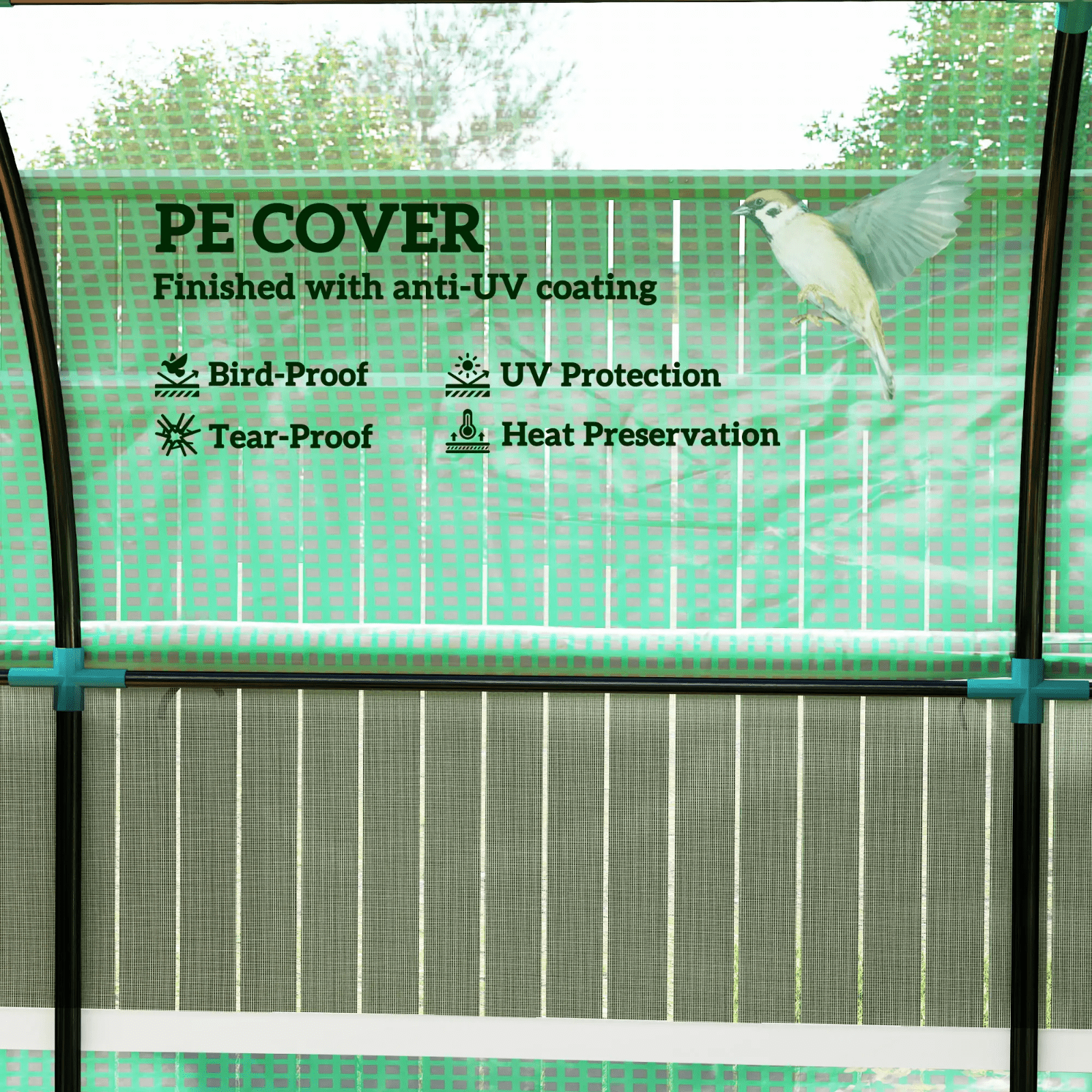 Walk In Greenhouse Large Polytunnel Tent Windows Plant Grow House Steel Frame 3m - Home and Garden Furniture Shop - rustic - furniture
