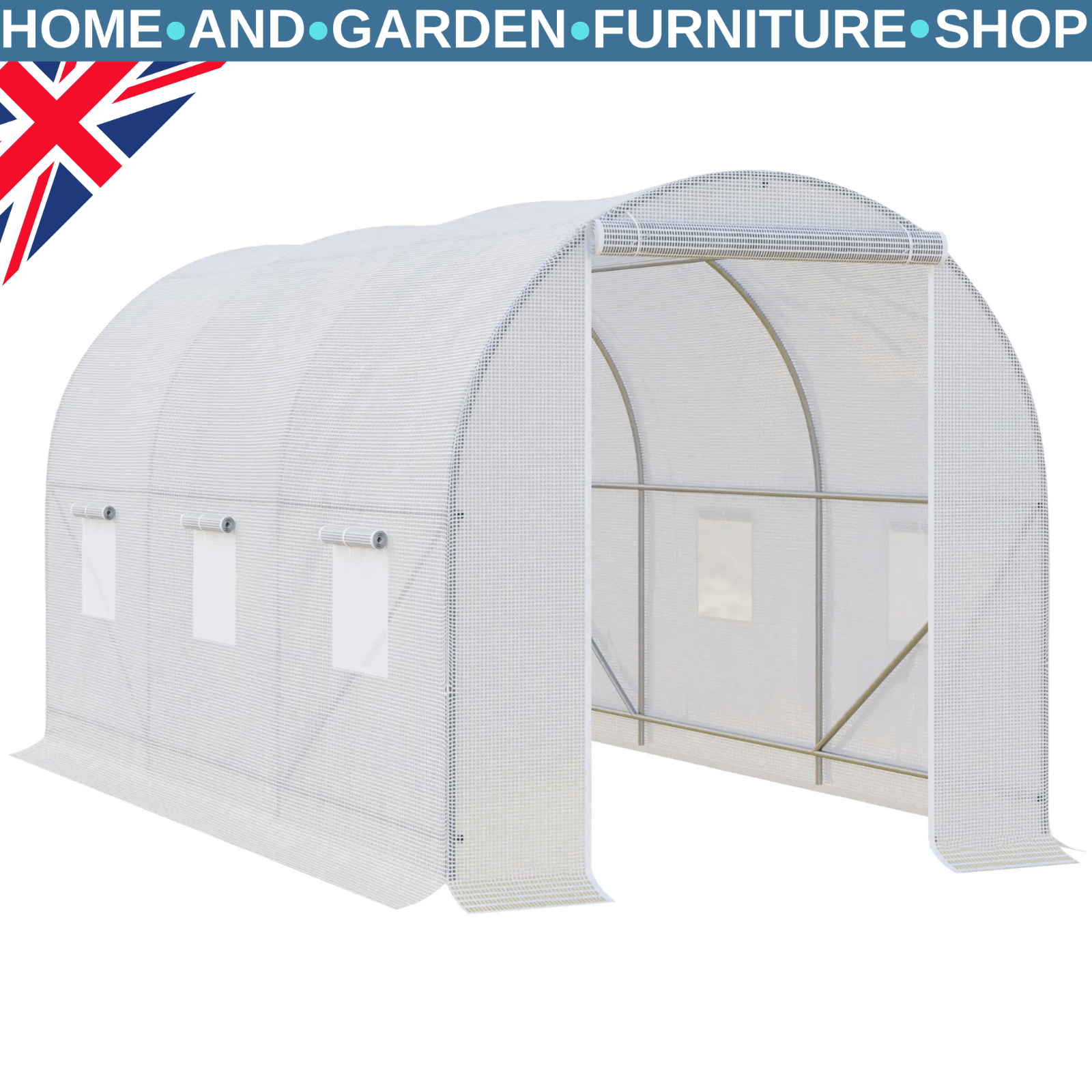 Walk In Greenhouse Large Polytunnel Windows Galvanised Garden Grow Tent Plants - Home and Garden Furniture Shop - rustic - furniture