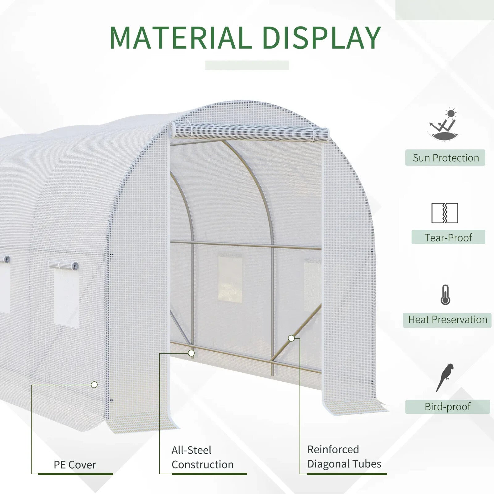 Walk In Greenhouse Large Polytunnel Windows Galvanised Garden Grow Tent Plants - Home and Garden Furniture Shop - rustic - furniture