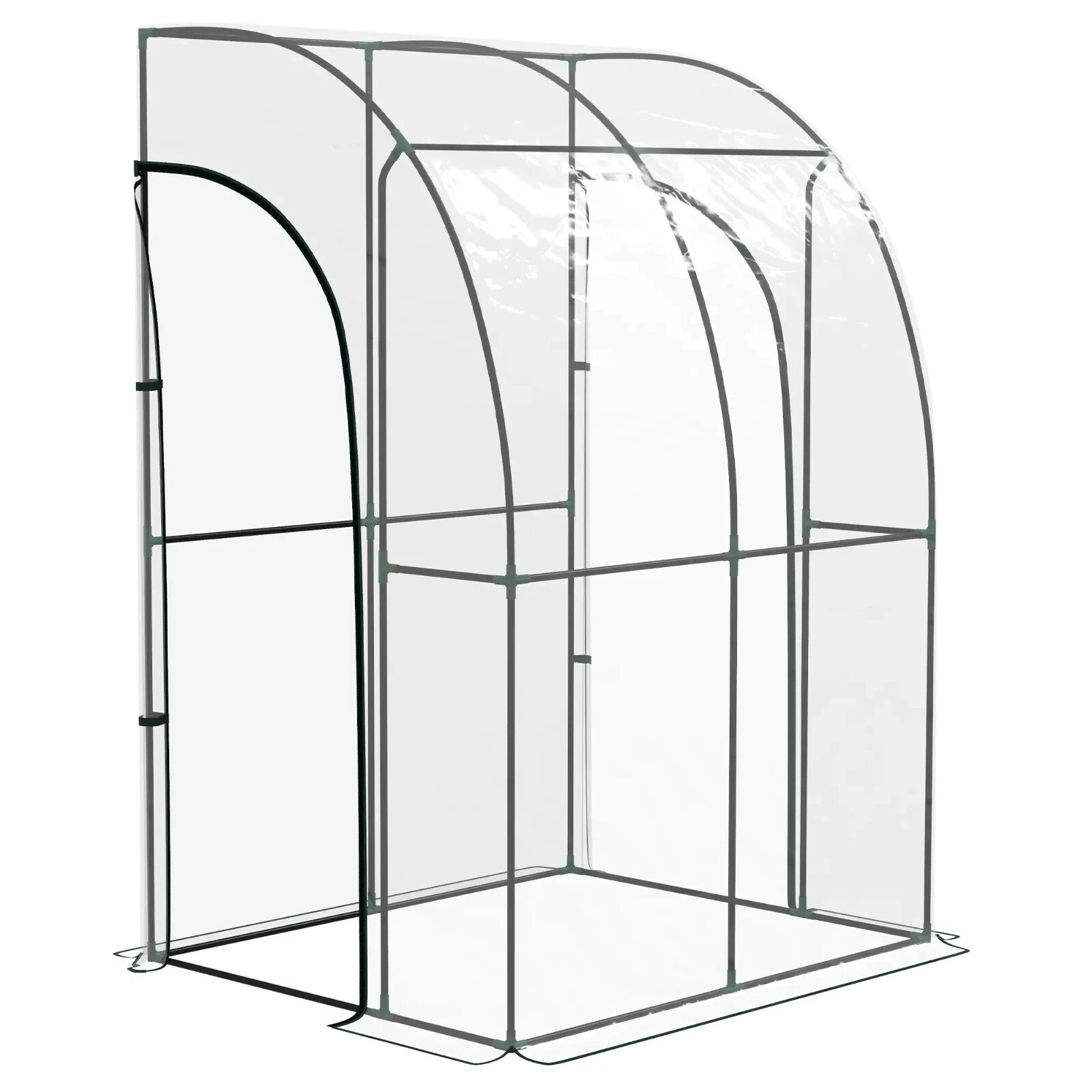 Walk - In Lean to Greenhouse PVC Cover with 2 Zipper Doors & Accessories Clear - Home and Garden Furniture Shop - rustic - furniture