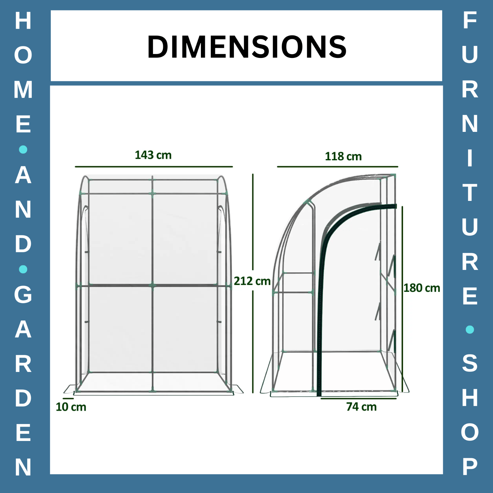 Walk - In Lean to Greenhouse PVC Cover with 2 Zipper Doors & Accessories Clear - Home and Garden Furniture Shop - rustic - furniture