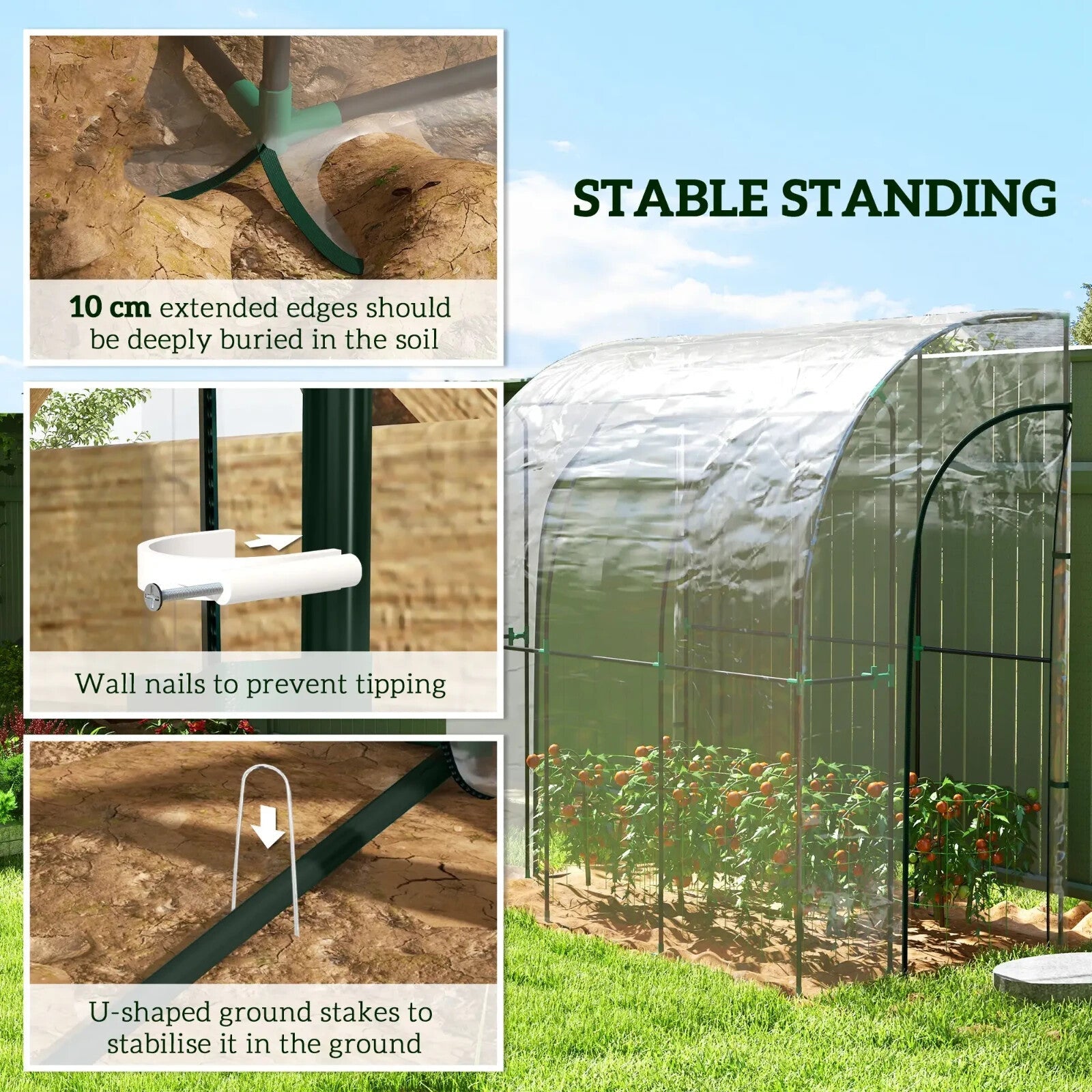 Walk - In Lean To Greenhouse PVC Cover with Accessories & Two Zipper Doors Green - Home and Garden Furniture Shop - rustic - furniture