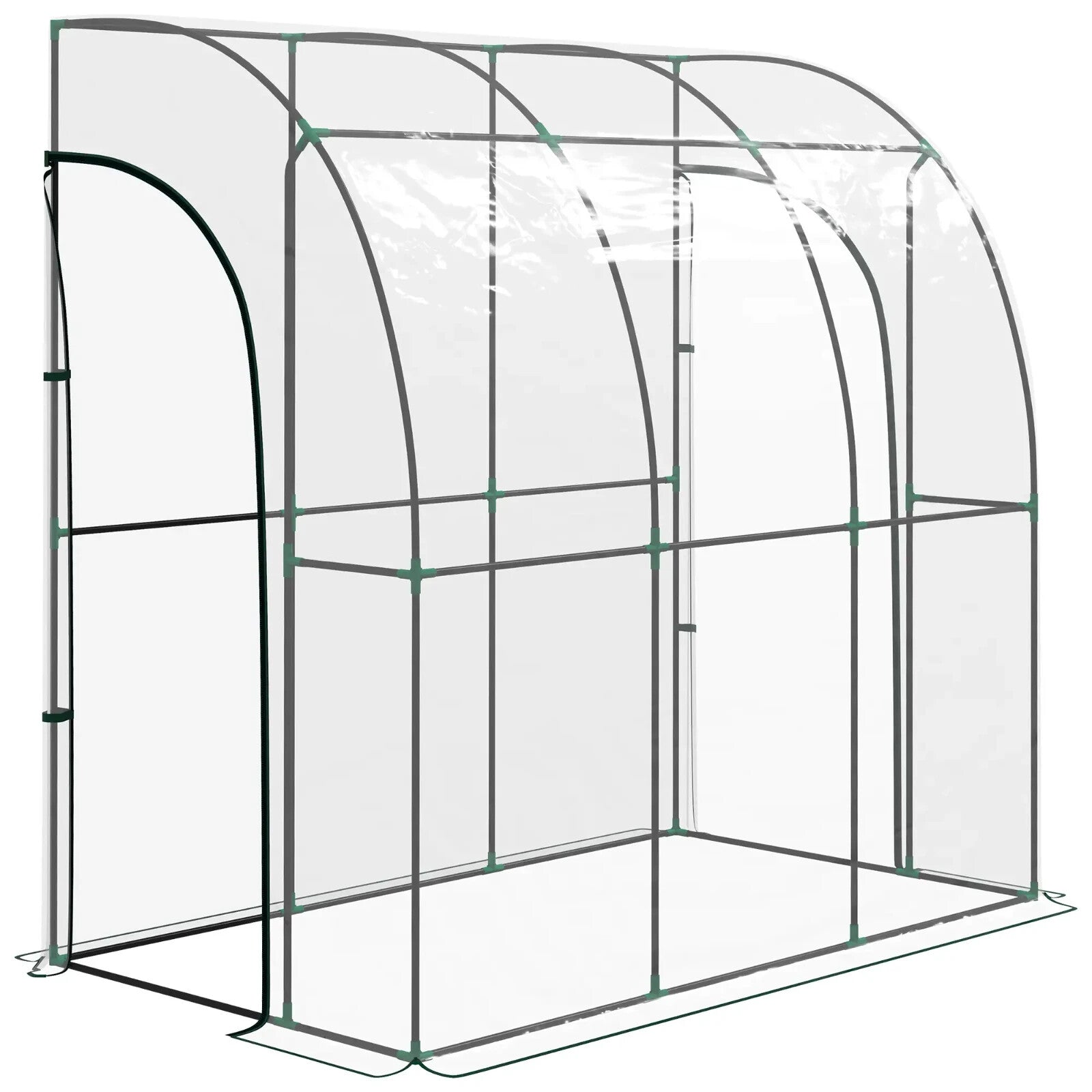 Walk - In Lean To Greenhouse PVC Cover with Accessories & Two Zipper Doors Green - Home and Garden Furniture Shop - rustic - furniture