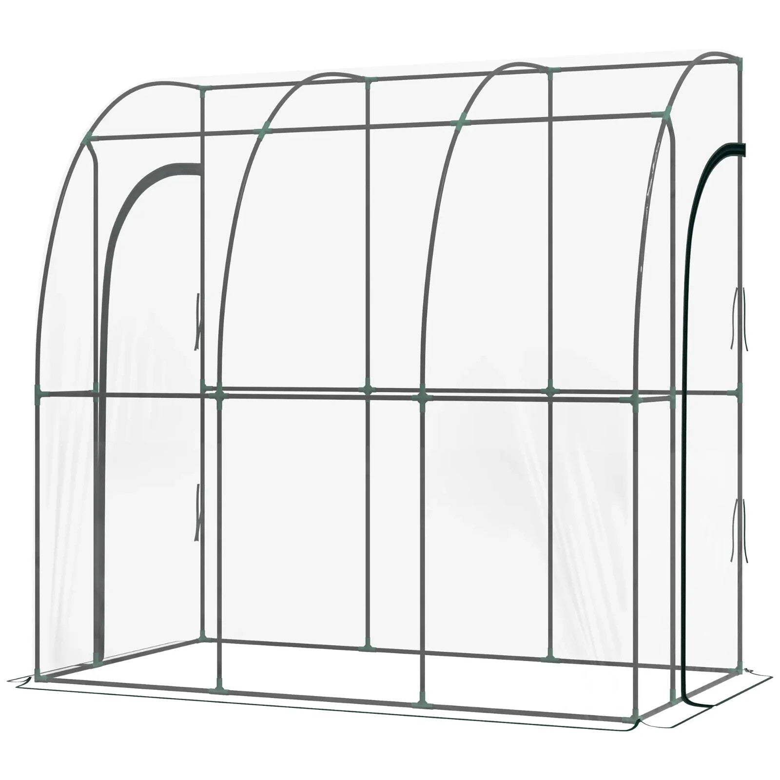 Walk - In Lean To Greenhouse PVC Cover with Accessories & Two Zipper Doors Green - Home and Garden Furniture Shop - rustic - furniture