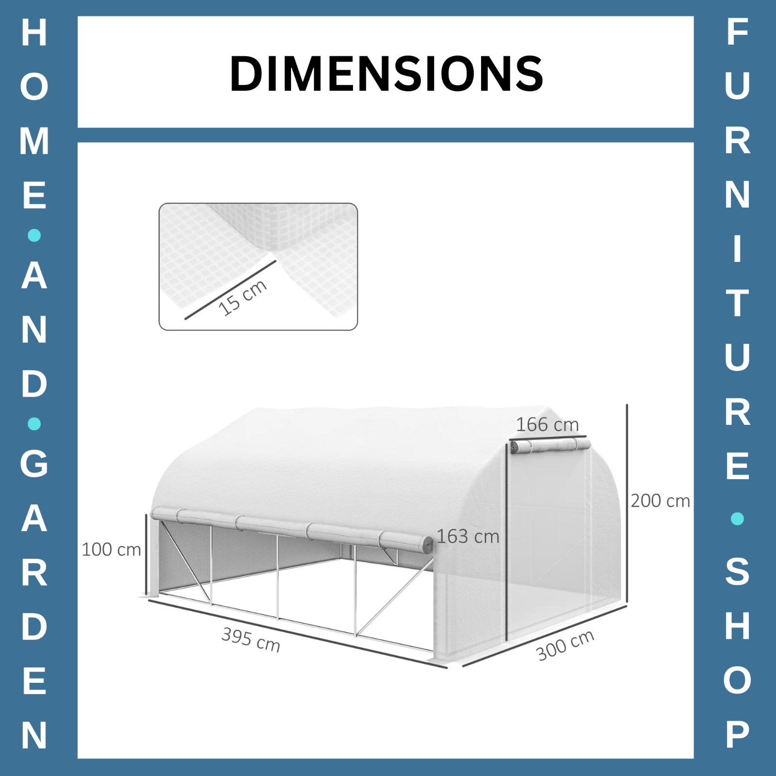 Walk - In Polytunnel Greenhouse 4 x 3m with Sidewalls Mesh Door and 8 Windows Tent - Home and Garden Furniture Shop - rustic - furniture