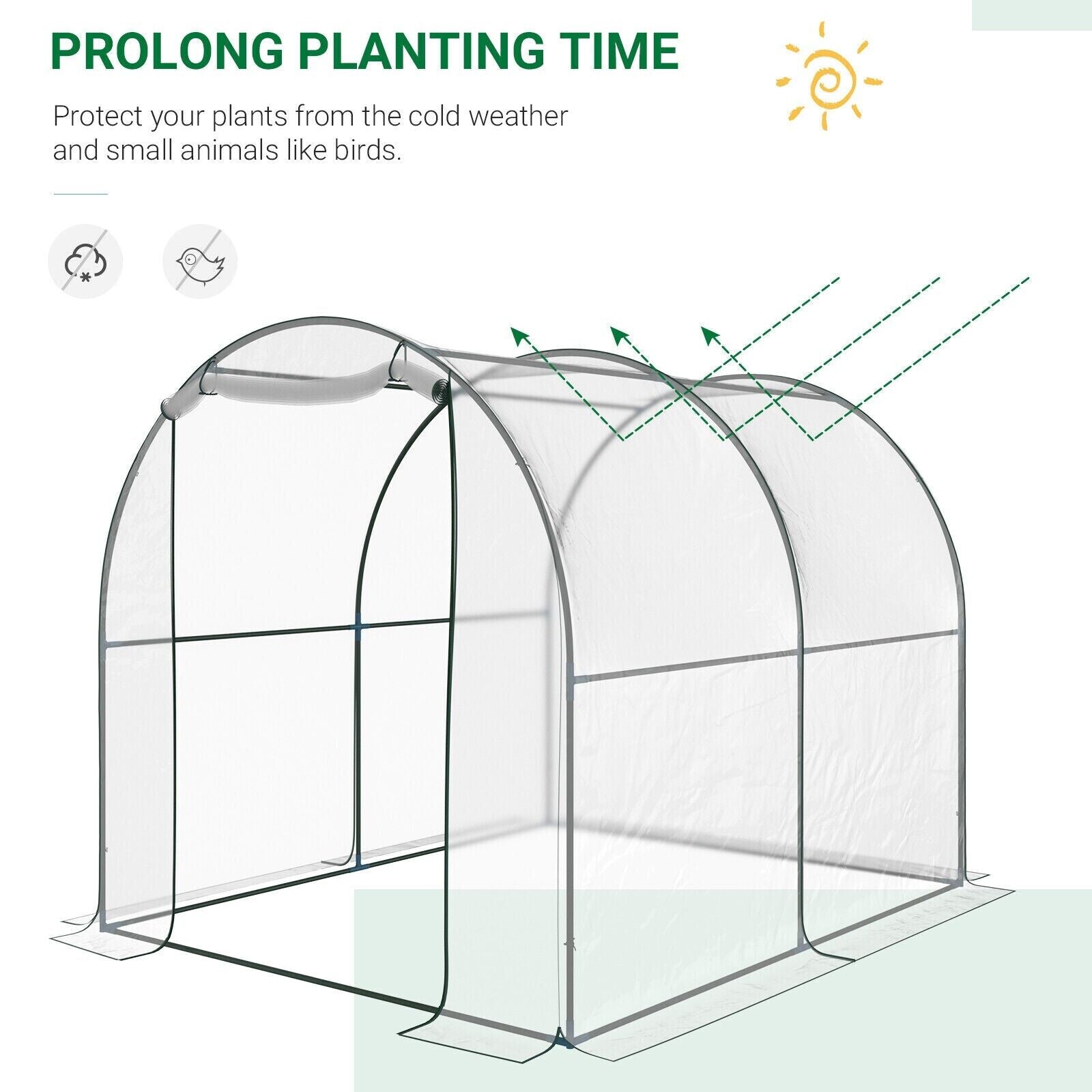 Walk In Polytunnel Greenhouse Door PVC Cover 2.5 x 2m Garden Potting Plant Shed - Home and Garden Furniture Shop - #rustic - furniture#