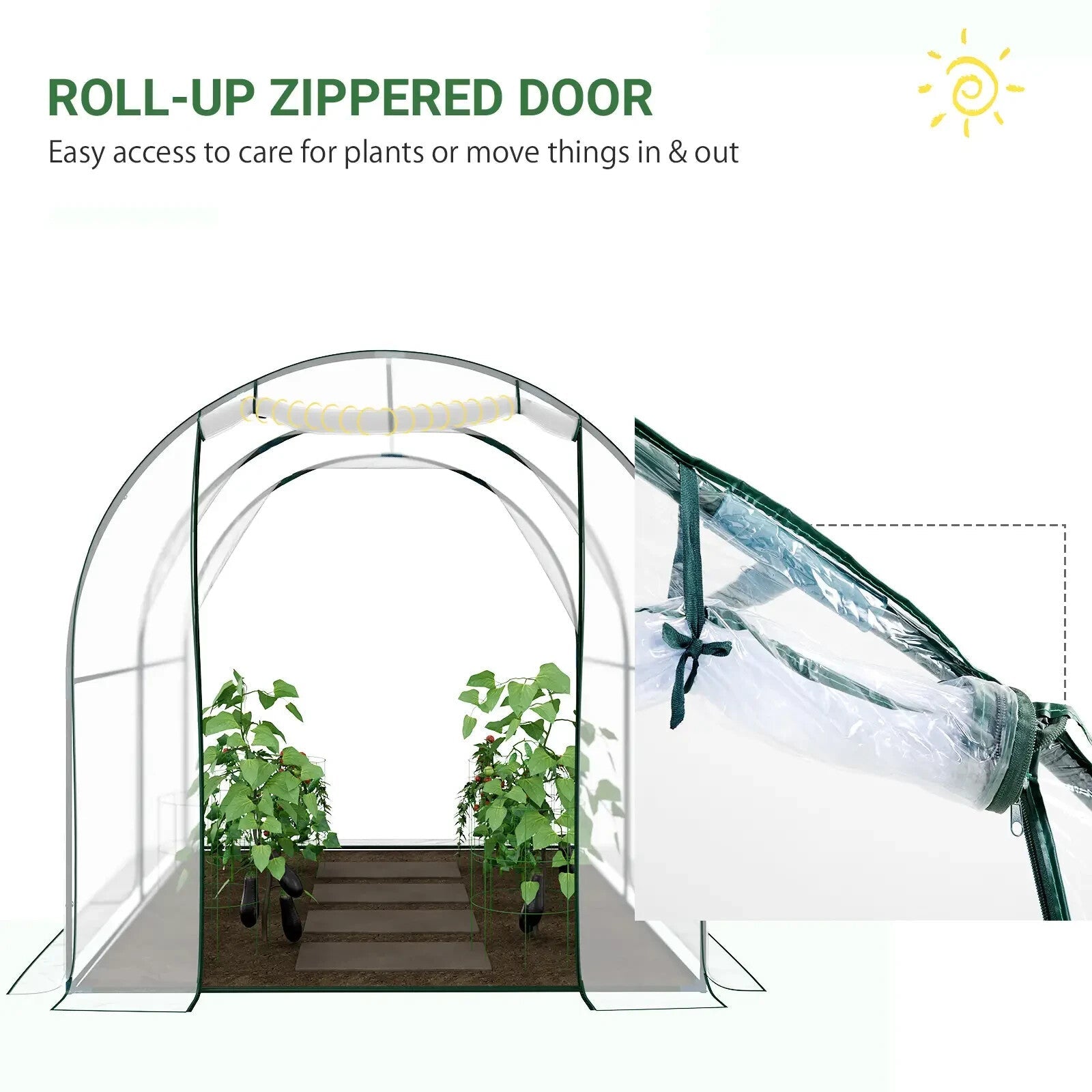 Walk In Polytunnel Greenhouse Door PVC Cover 2.5 x 2m Garden Potting Plant Shed - Home and Garden Furniture Shop - rustic - furniture