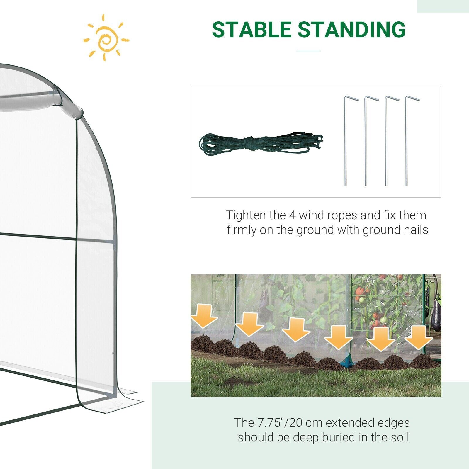 Walk In Polytunnel Greenhouse Door PVC Cover 2.5 x 2m Garden Potting Plant Shed - Home and Garden Furniture Shop - #rustic - furniture#