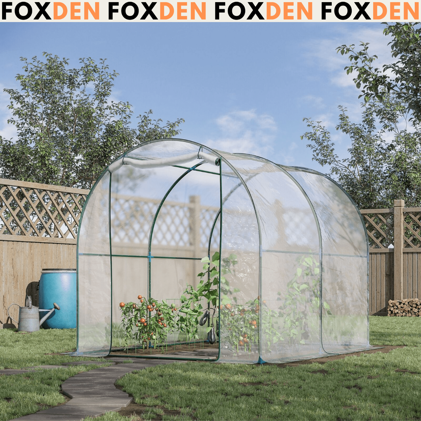 Walk In Polytunnel Greenhouse Door PVC Cover 2.5 x 2m Garden Potting Plant Shed - Home and Garden Furniture Shop - #rustic - furniture#