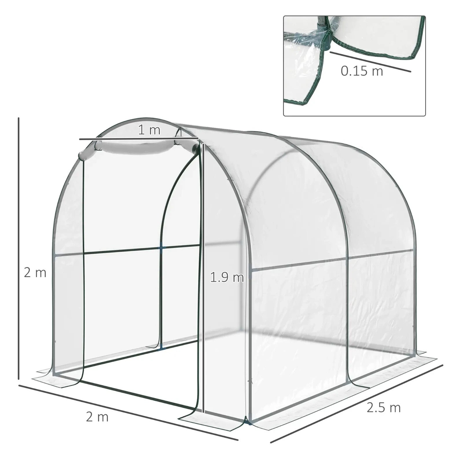 Walk In Polytunnel Greenhouse Door PVC Cover 2.5 x 2m Garden Potting Plant Shed - Home and Garden Furniture Shop - rustic - furniture