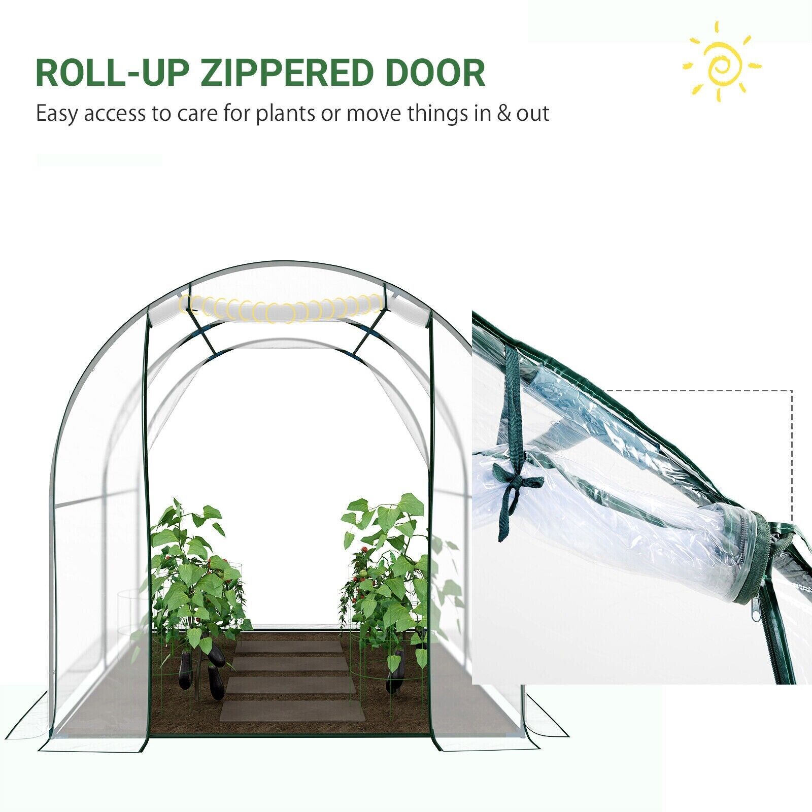 Walk In Polytunnel Greenhouse Door PVC Cover 2.5 x 2m Garden Potting Plant Shed - Home and Garden Furniture Shop - #rustic - furniture#