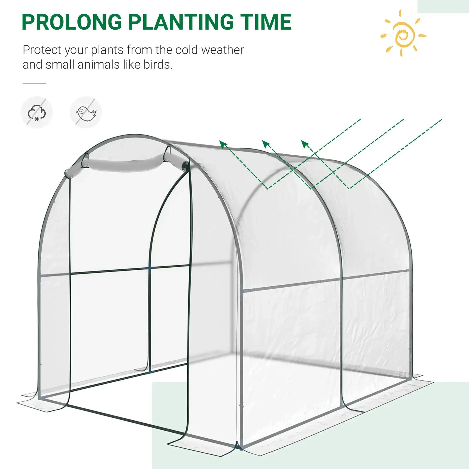 Walk In Polytunnel Greenhouse Door PVC Cover 2.5 x 2m Garden Potting Plant Shed - Home and Garden Furniture Shop - rustic - furniture