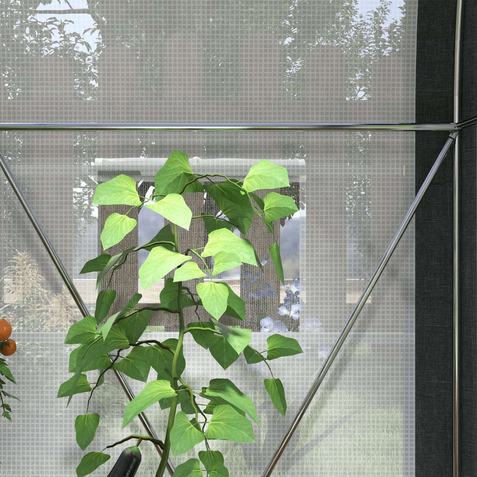 Walk in Tunnel Greenhouse Tent Steel Frame Garden Grow House Mesh Door & Windows - Home and Garden Furniture Shop - rustic - furniture