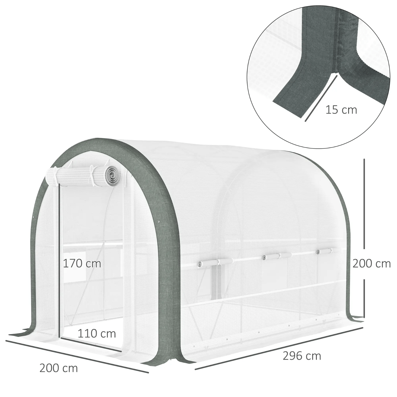 Walk in Tunnel Greenhouse Tent Steel Frame Garden Grow House Mesh Door & Windows - Home and Garden Furniture Shop - rustic - furniture