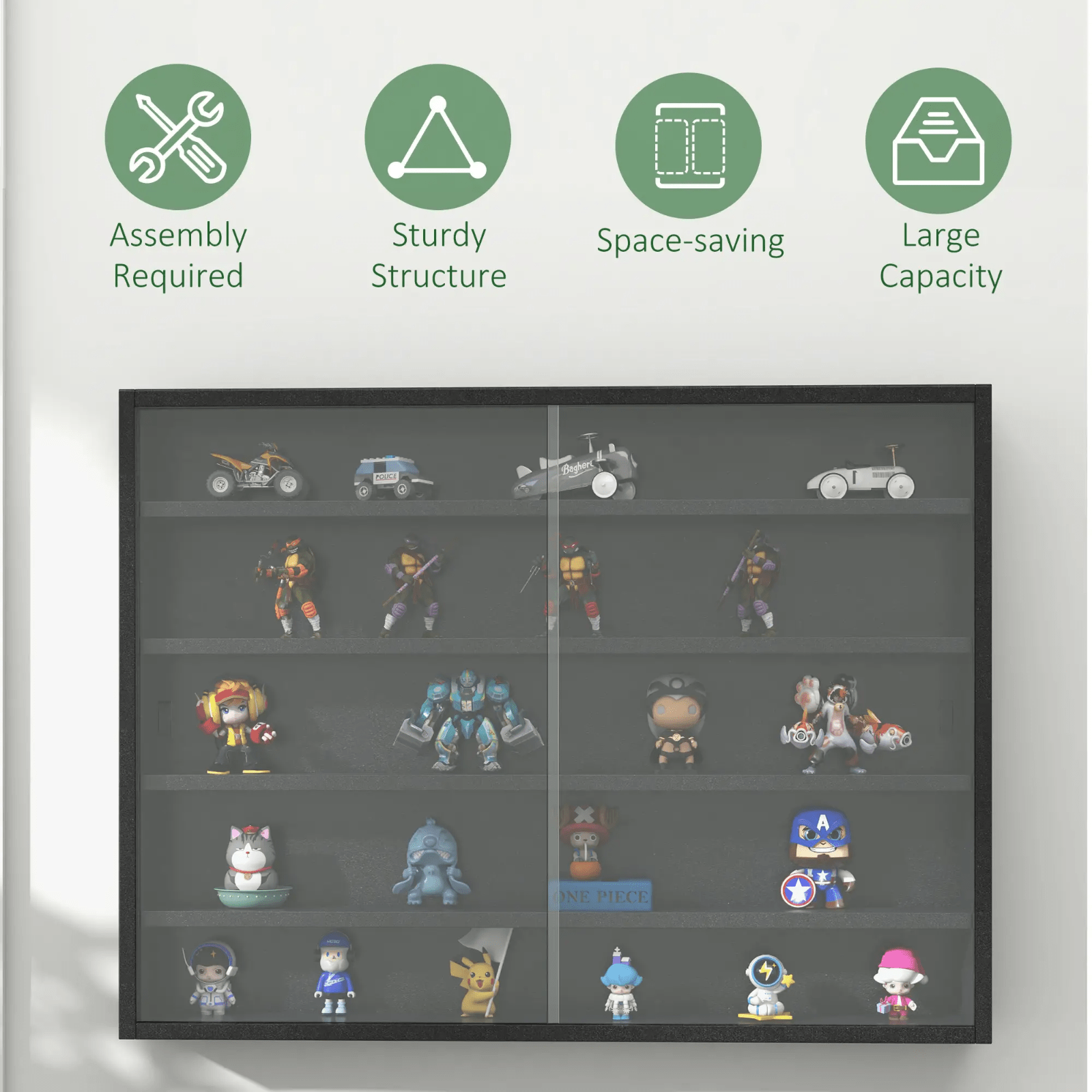 Wall Glass Display Cabinet Models Vitrine Collectors Storage Box 5 Shelves Unit - Home and Garden Furniture Shop - rustic - furniture