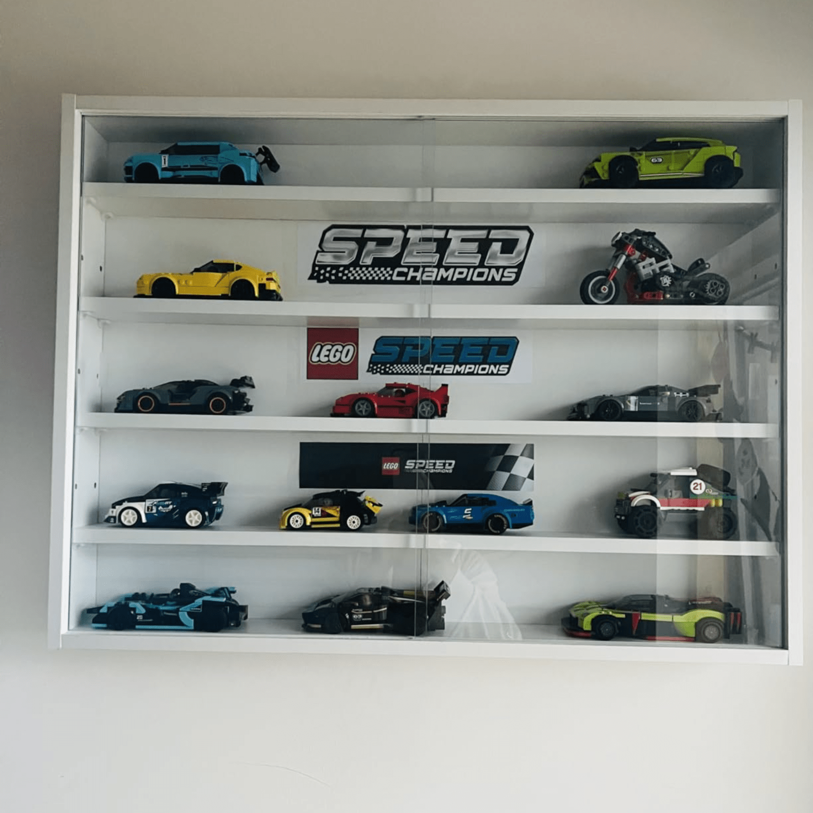 Wall Glass Display Cabinet Models Vitrine Collectors Storage Box 5 Shelves Unit - Home and Garden Furniture Shop - rustic - furniture