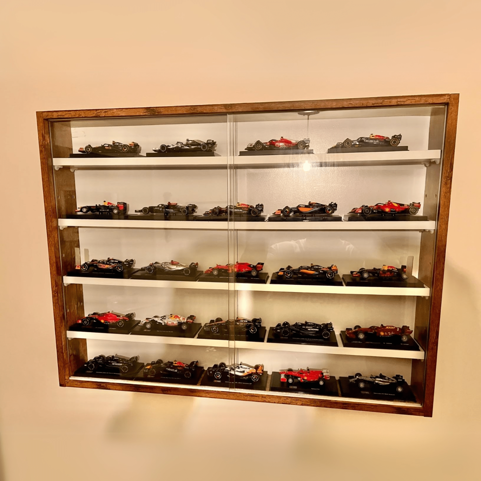 Wall Glass Display Cabinet Models Vitrine Collectors Storage Box 5 Shelves Unit - Home and Garden Furniture Shop - rustic - furniture