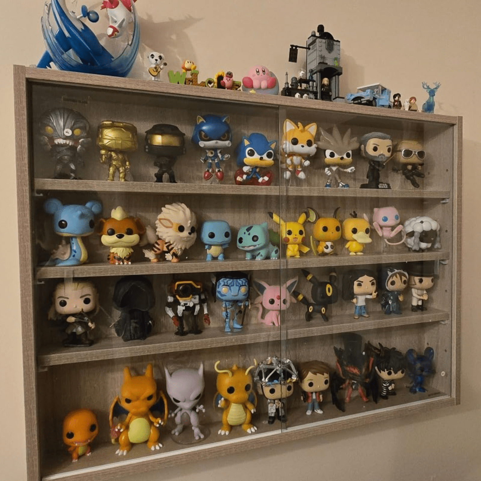 Wall Glass Display Cabinet Models Vitrine Collectors Storage Box 5 Shelves Unit - Home and Garden Furniture Shop - rustic - furniture