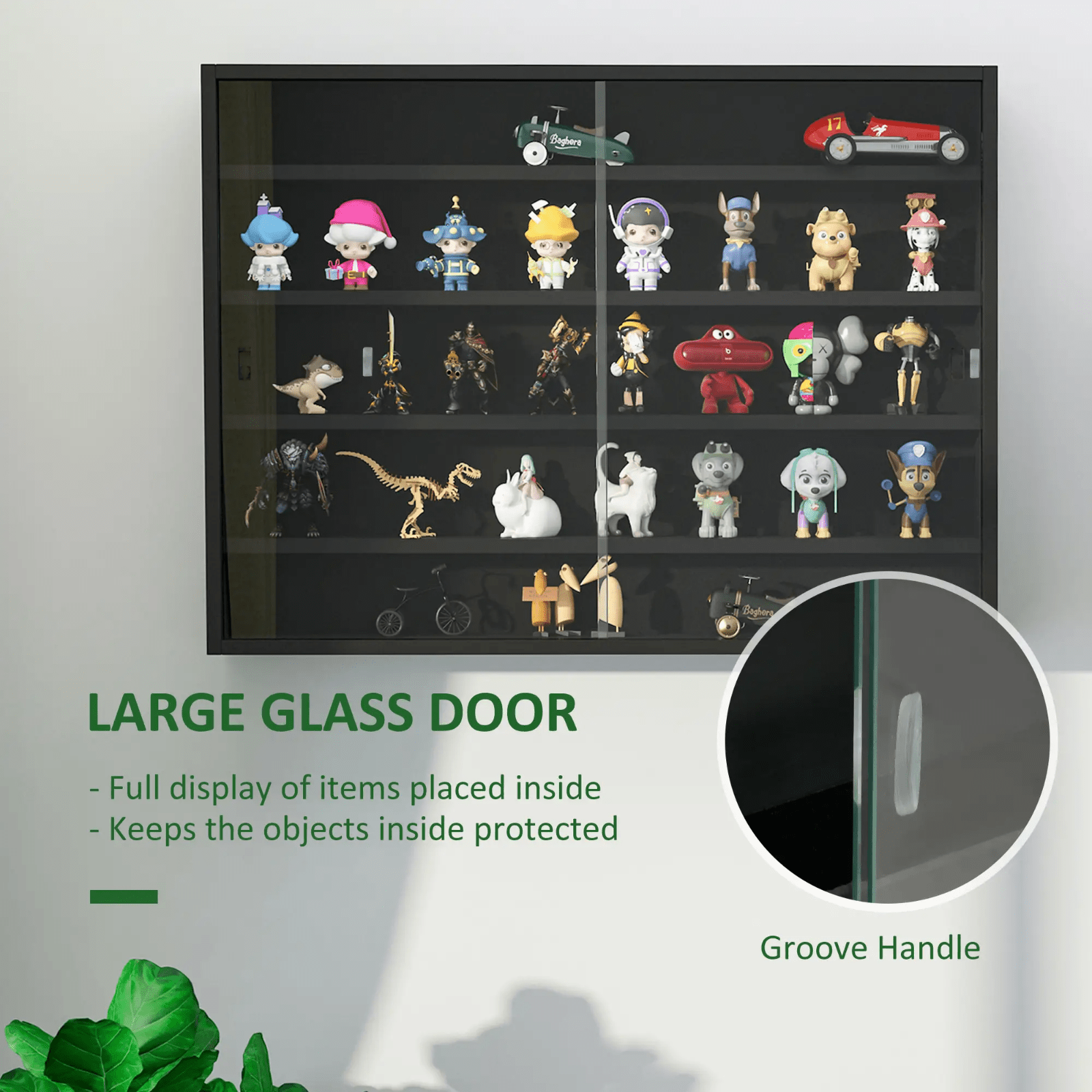 Wall Glass Display Cabinet Models Vitrine Collectors Storage Box 5 Shelves Unit - Home and Garden Furniture Shop - rustic - furniture