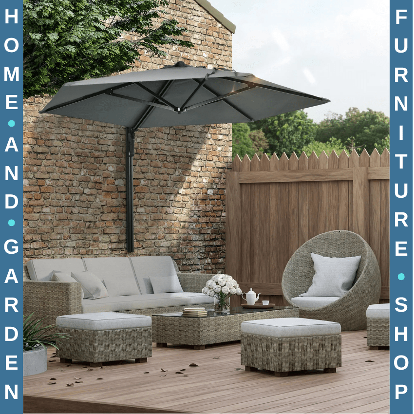 Wall Mounted Garden Parasol with 180 Degree Rotating Canopy for Patio Porch Deck - Home and Garden Furniture Shop - rustic - furniture